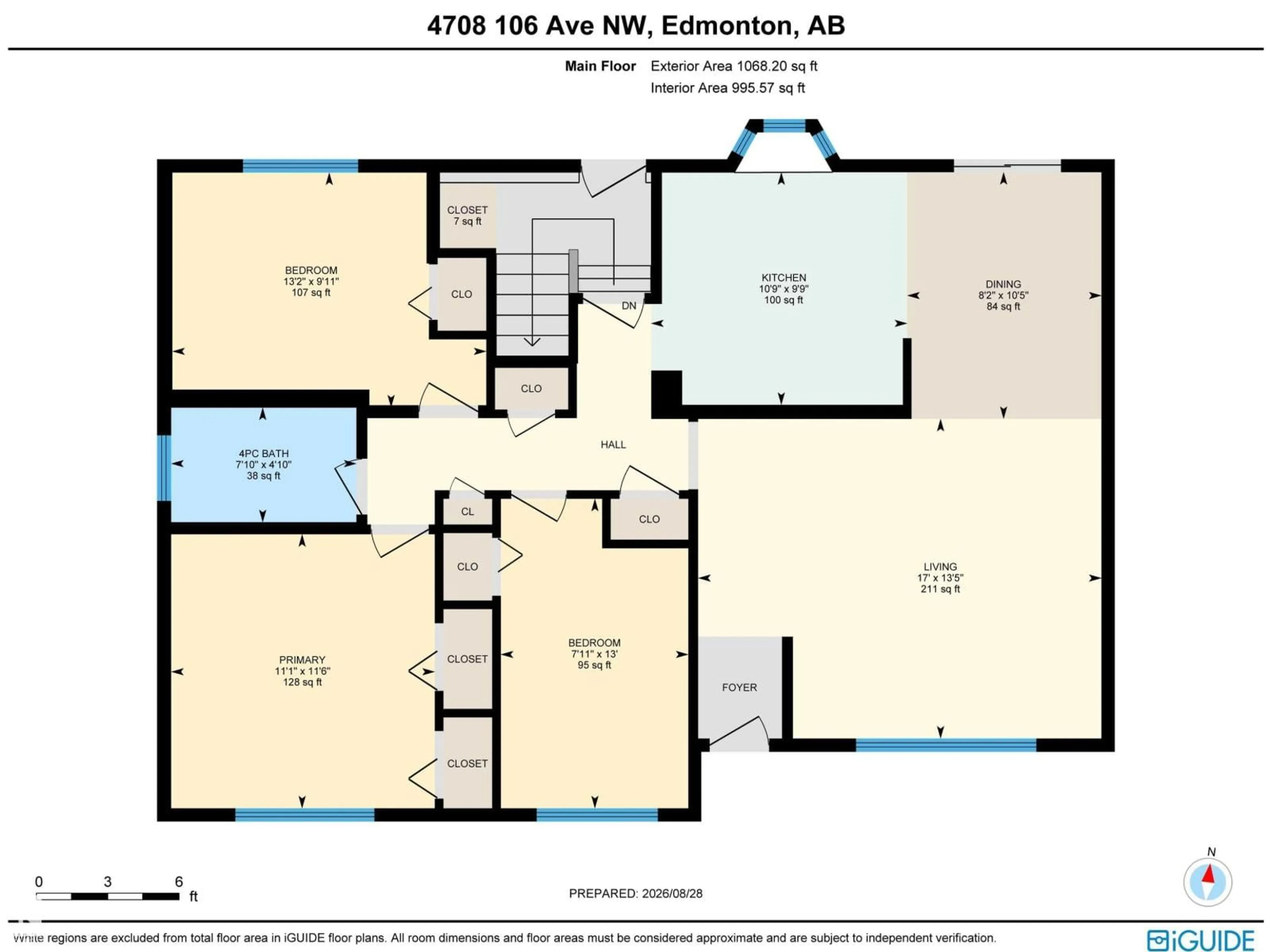 Floor plan for 4708 106 AV, Edmonton Alberta T6A1E6