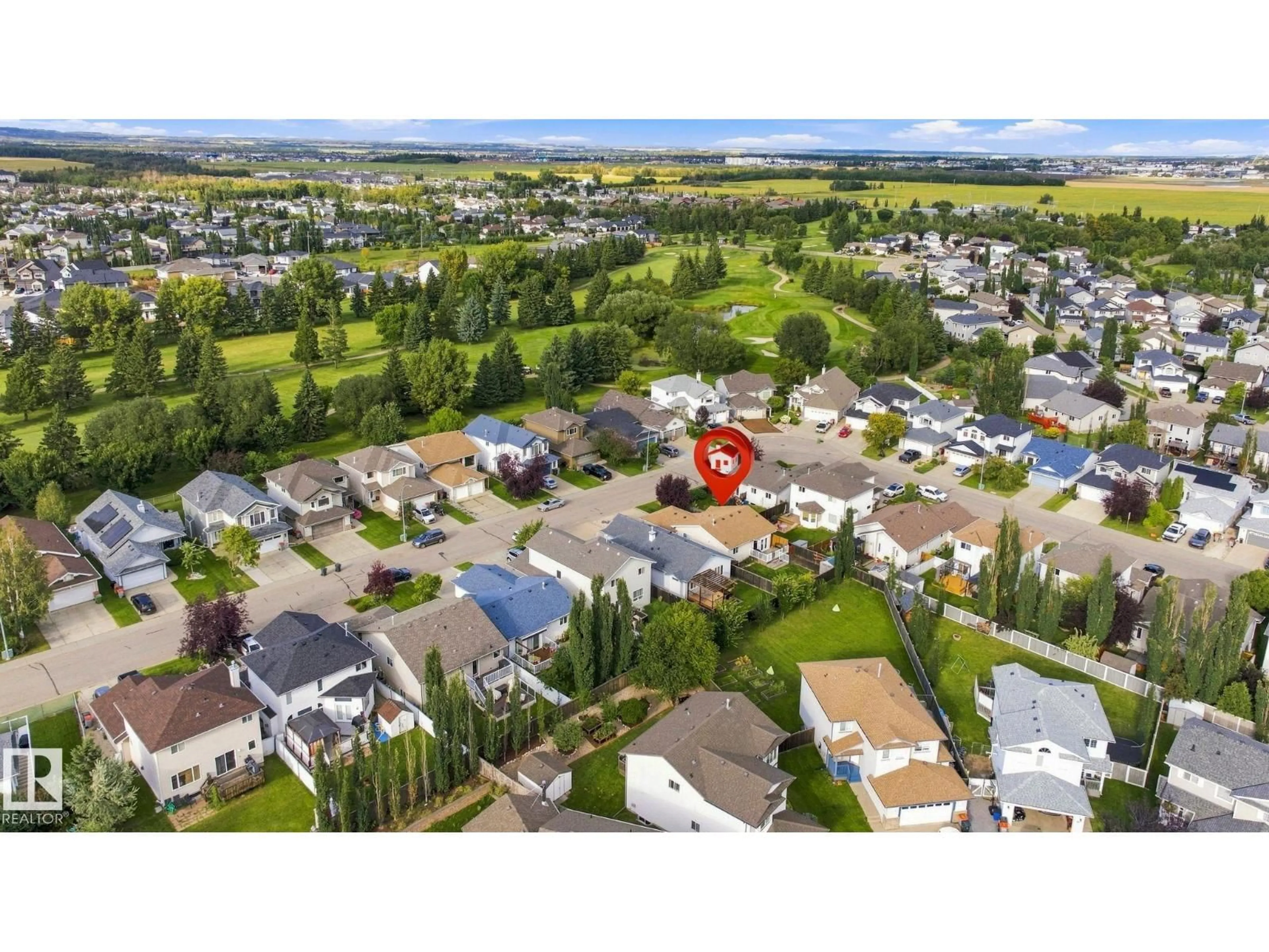 A pic from outside/outdoor area/front of a property/back of a property/a pic from drone, mountain view for 30 BELFRY FAIRWAY, Stony Plain Alberta T7Z2X2