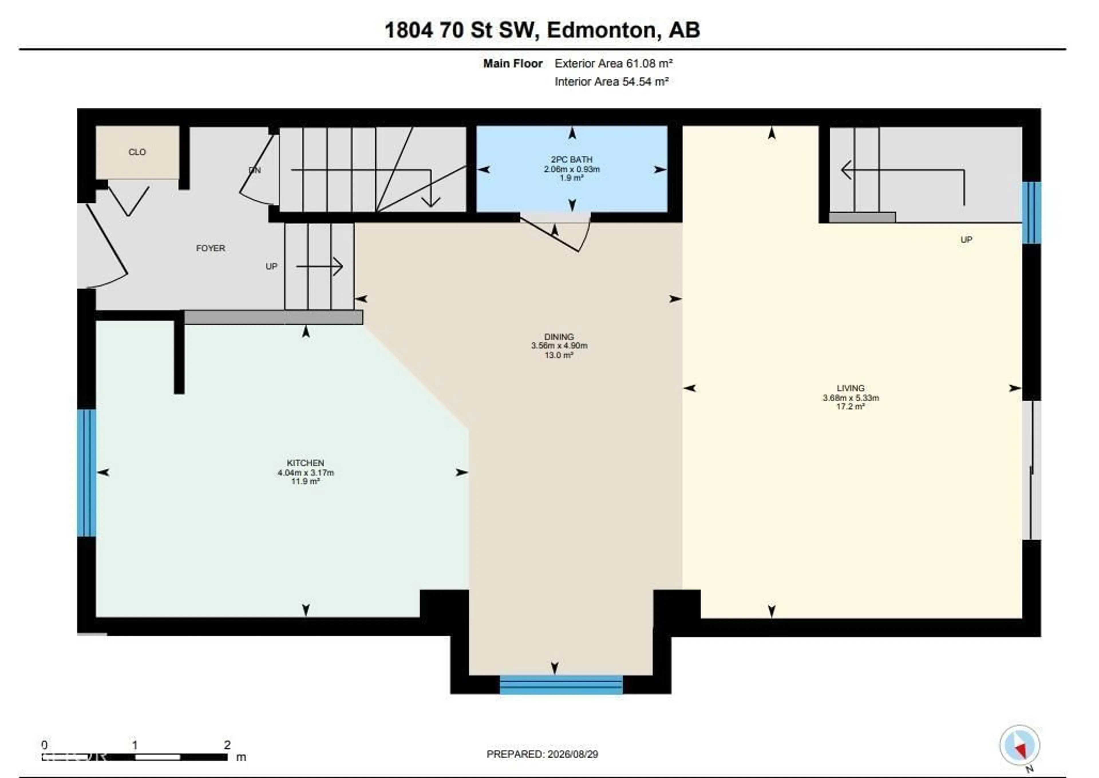 Floor plan for 1804 70 ST, Edmonton Alberta T6X0H4