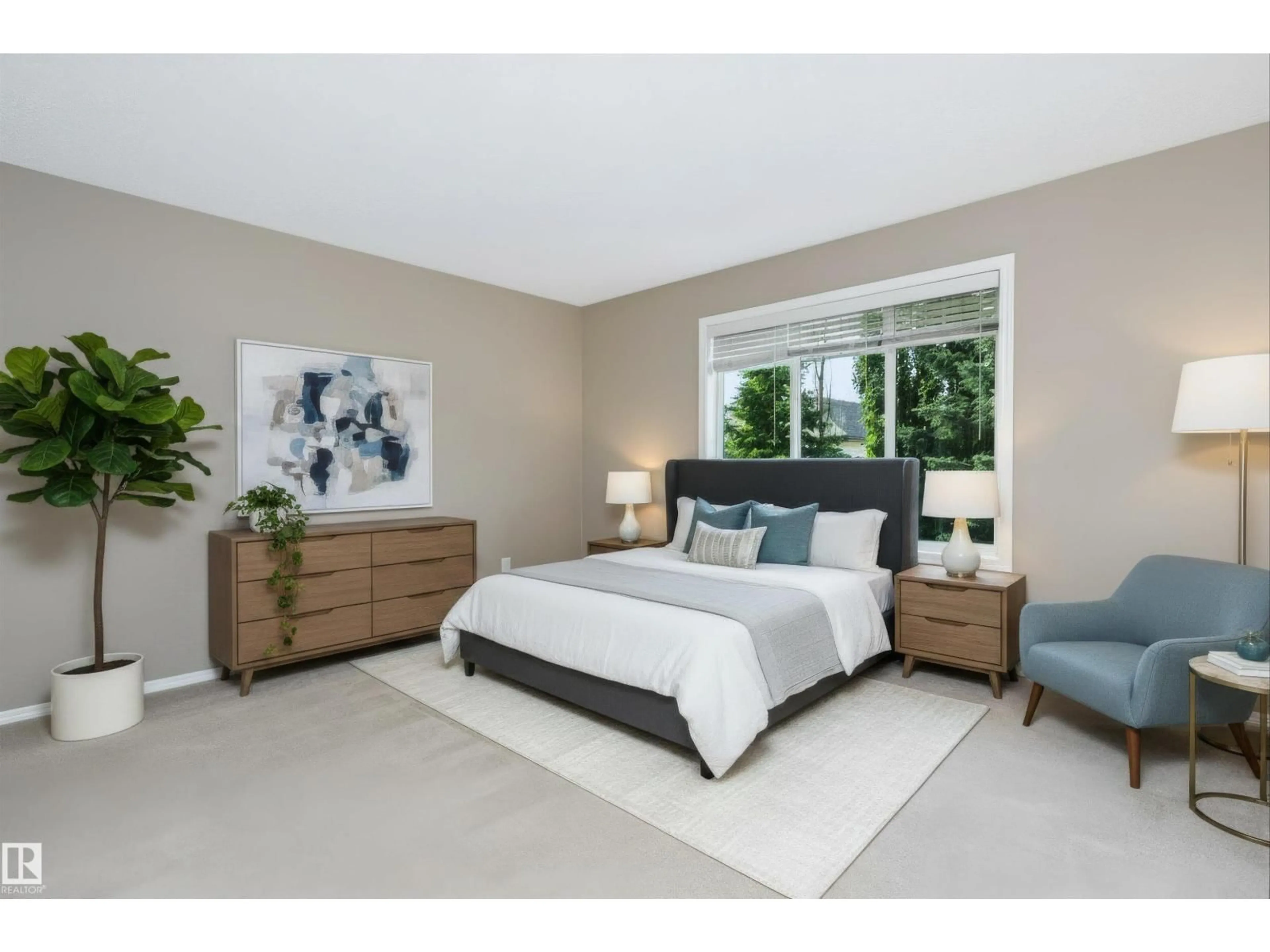 Bedroom with bed, unknown for #53 - 2508 HANNA CR, Edmonton Alberta T6R3N7