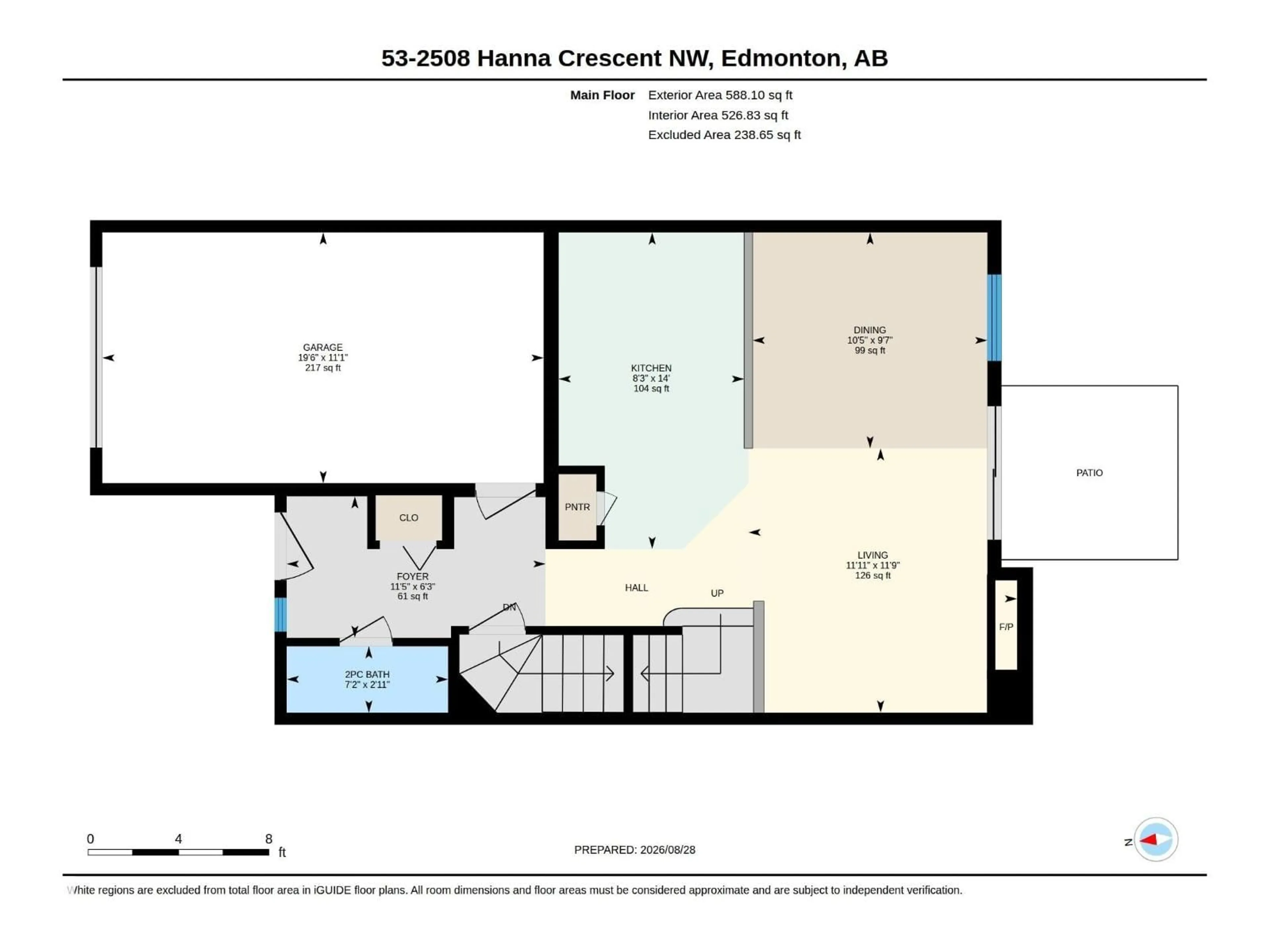 Floor plan for #53 - 2508 HANNA CR, Edmonton Alberta T6R3N7