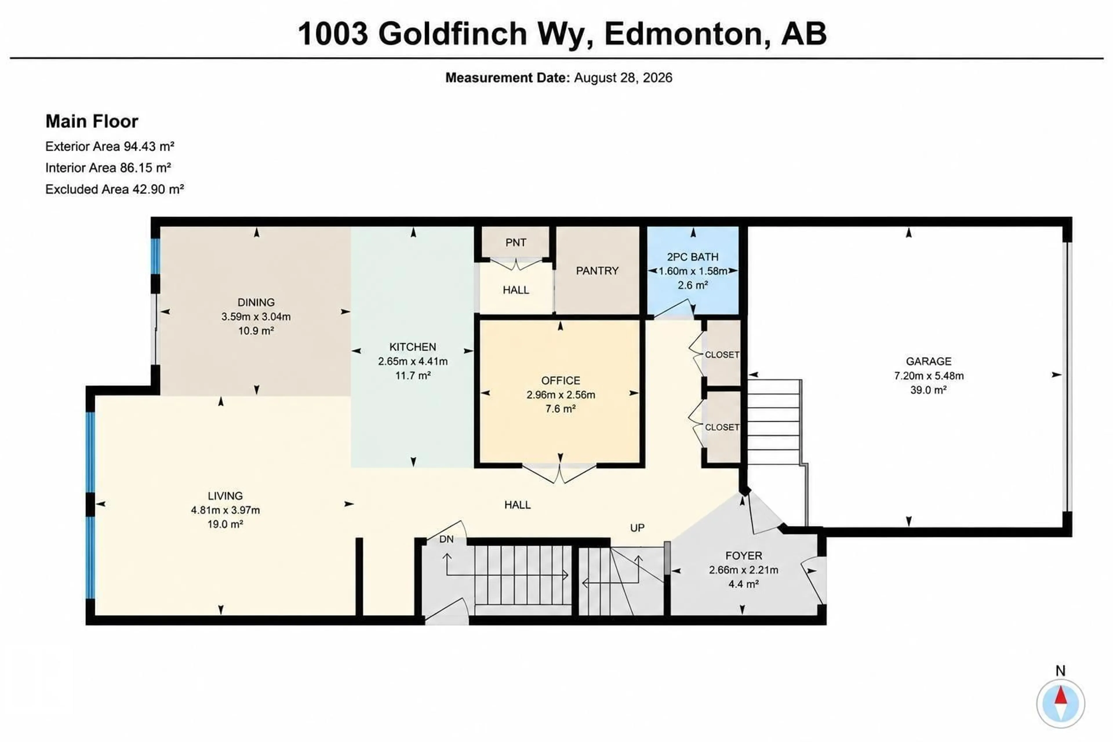 Floor plan for 1003 GOLDFINCH WY, Edmonton Alberta T5S0P9