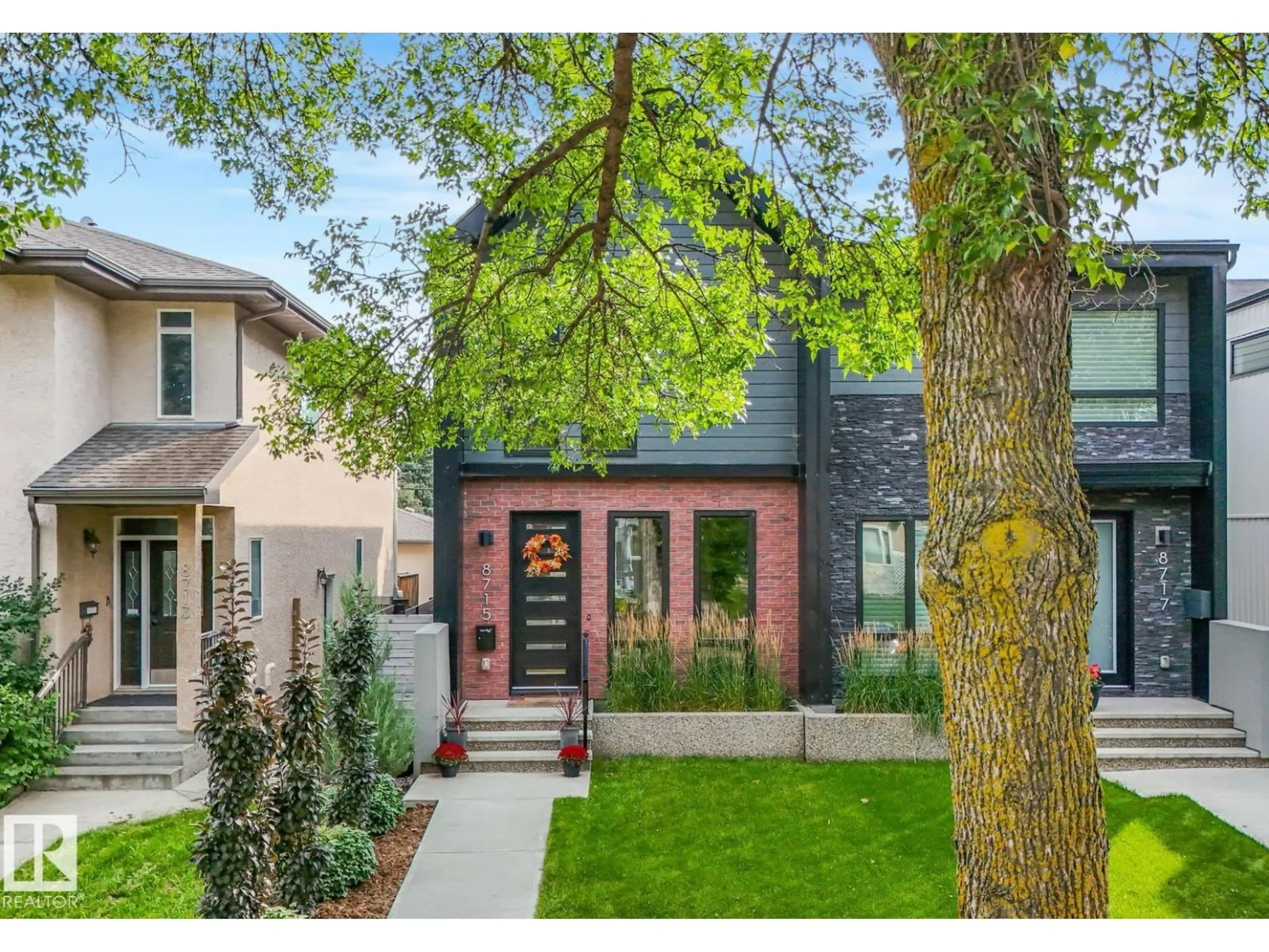 Home with brick exterior material, street for 8715 83 AV, Edmonton Alberta T6C1B2