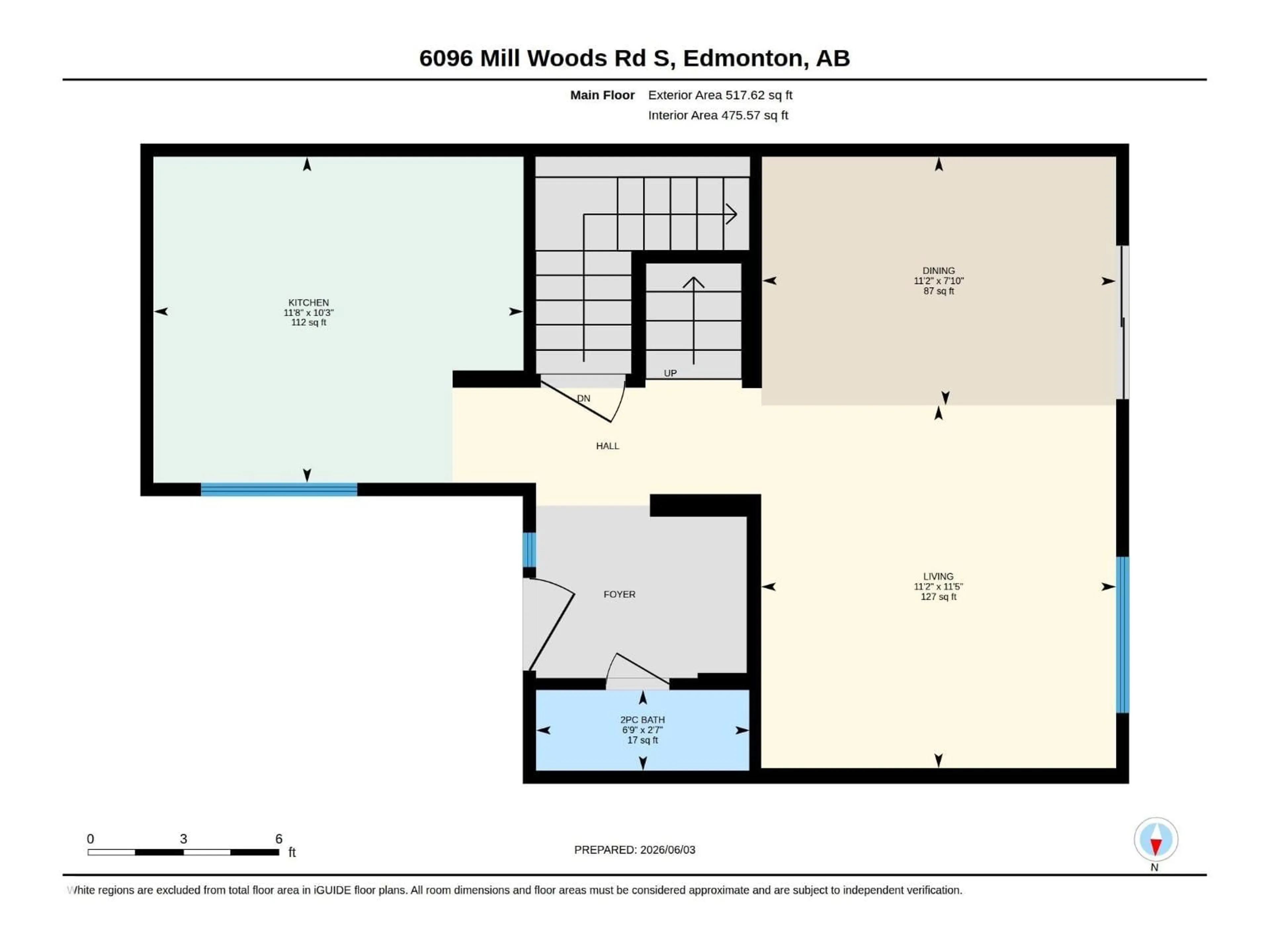 Floor plan for 6096 MILL WOODS RD, Edmonton Alberta T6L1N5
