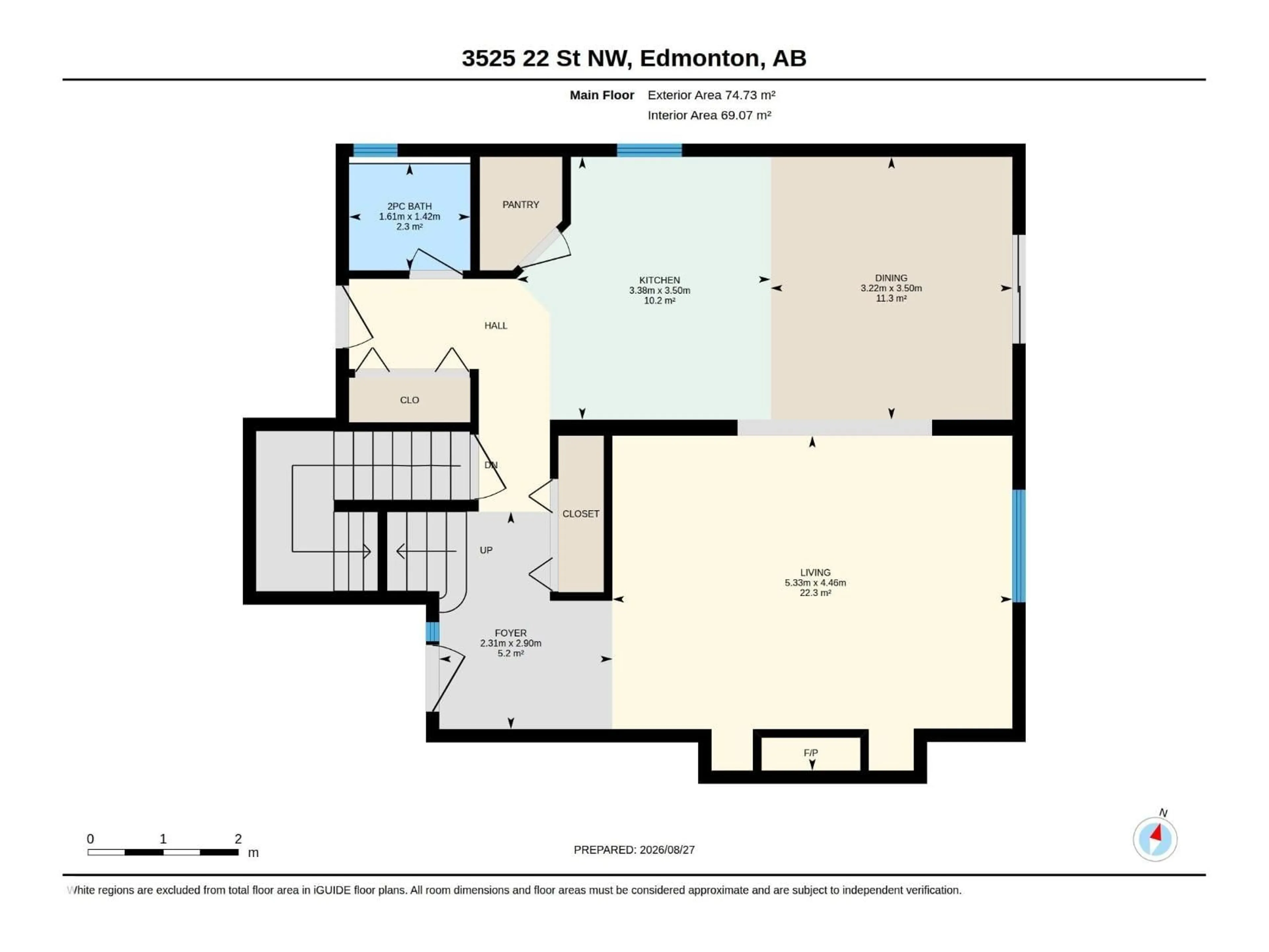 Floor plan for 3525 22 ST NW, Edmonton Alberta T6T1W2