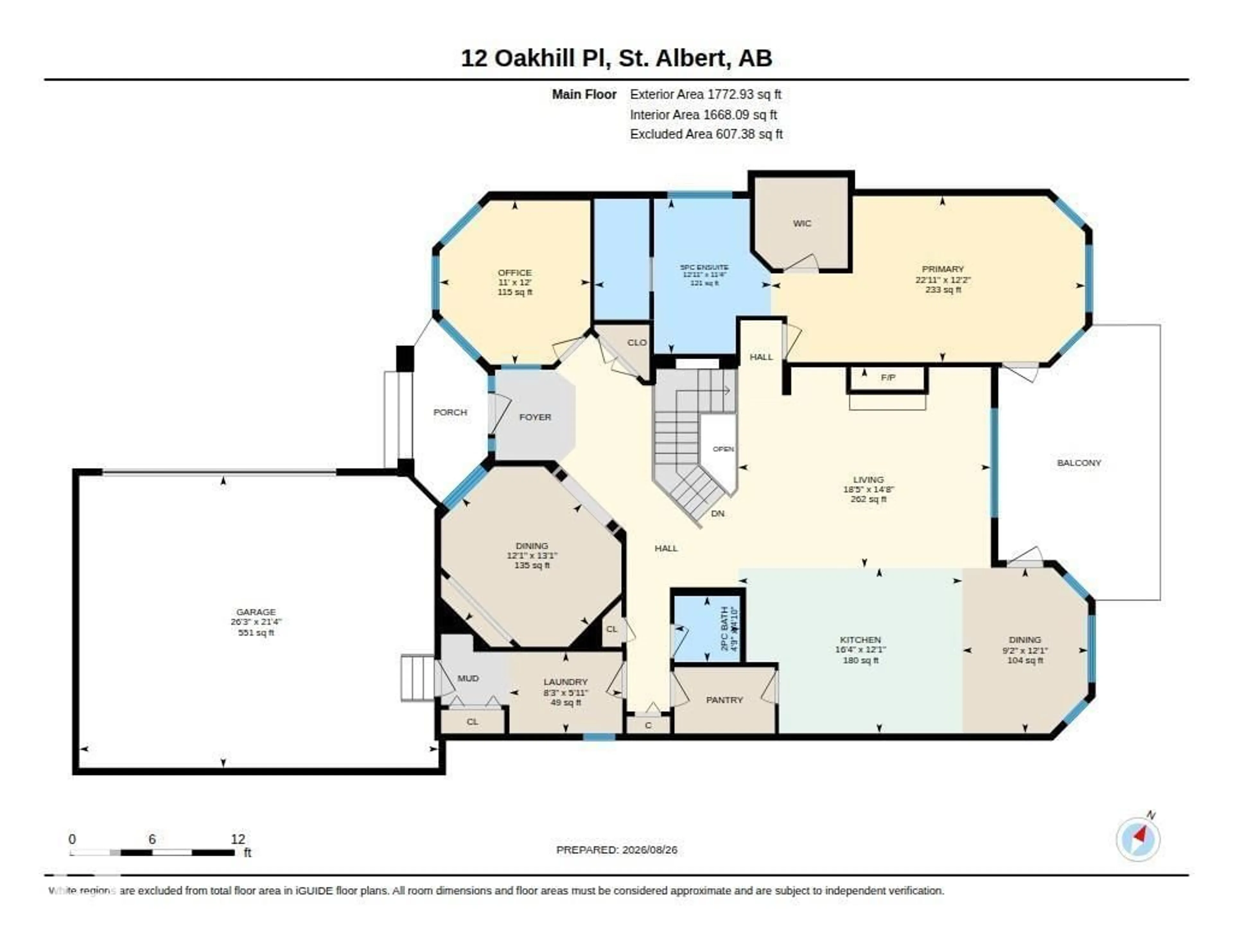 Floor plan for 12 OAKHILL PL, St. Albert Alberta T8N7H2
