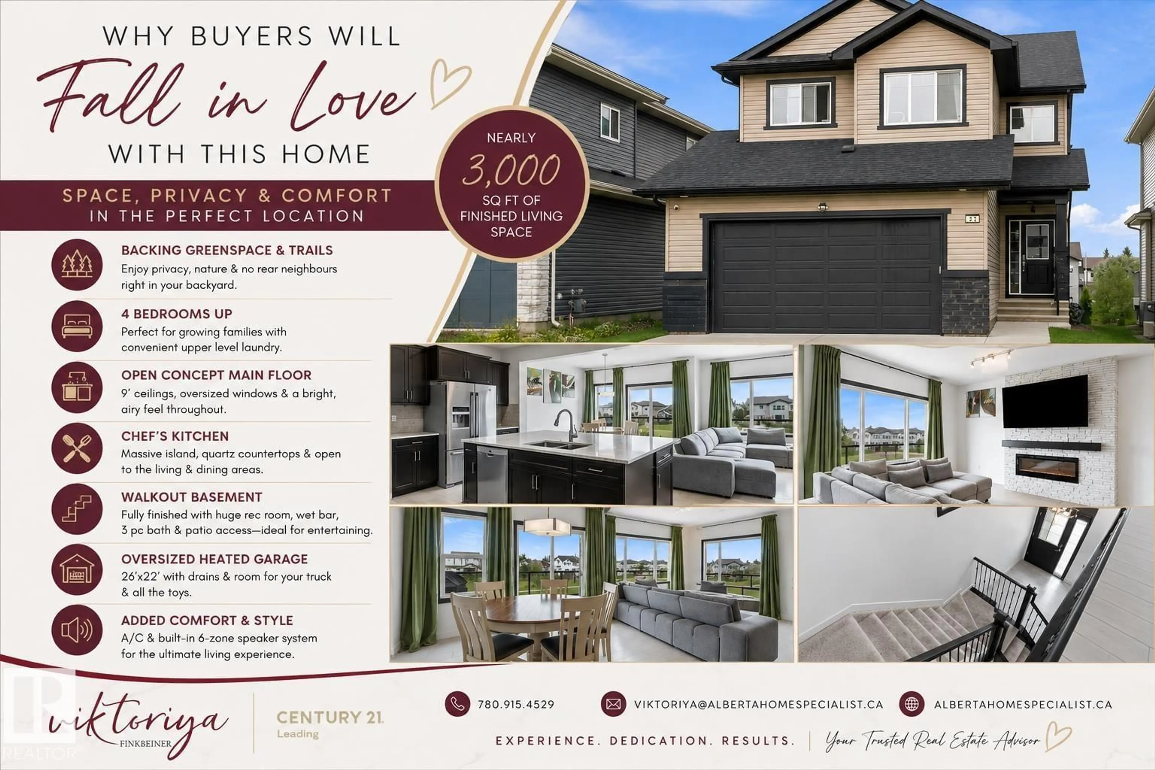 Home with vinyl exterior material, water/lake/river/ocean view for 22 HARLEY WY, Spruce Grove Alberta T7X0X4