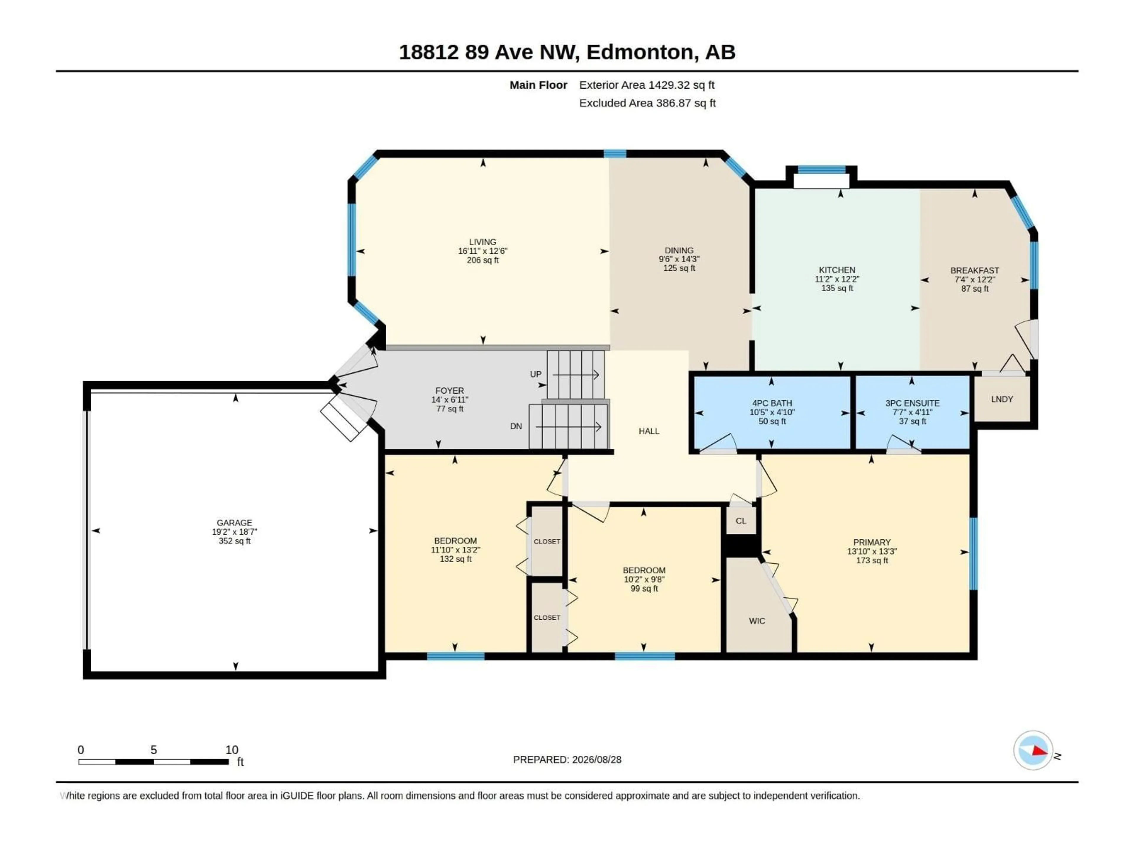 Floor plan for 18812 89 AV, Edmonton Alberta T5T5Z8
