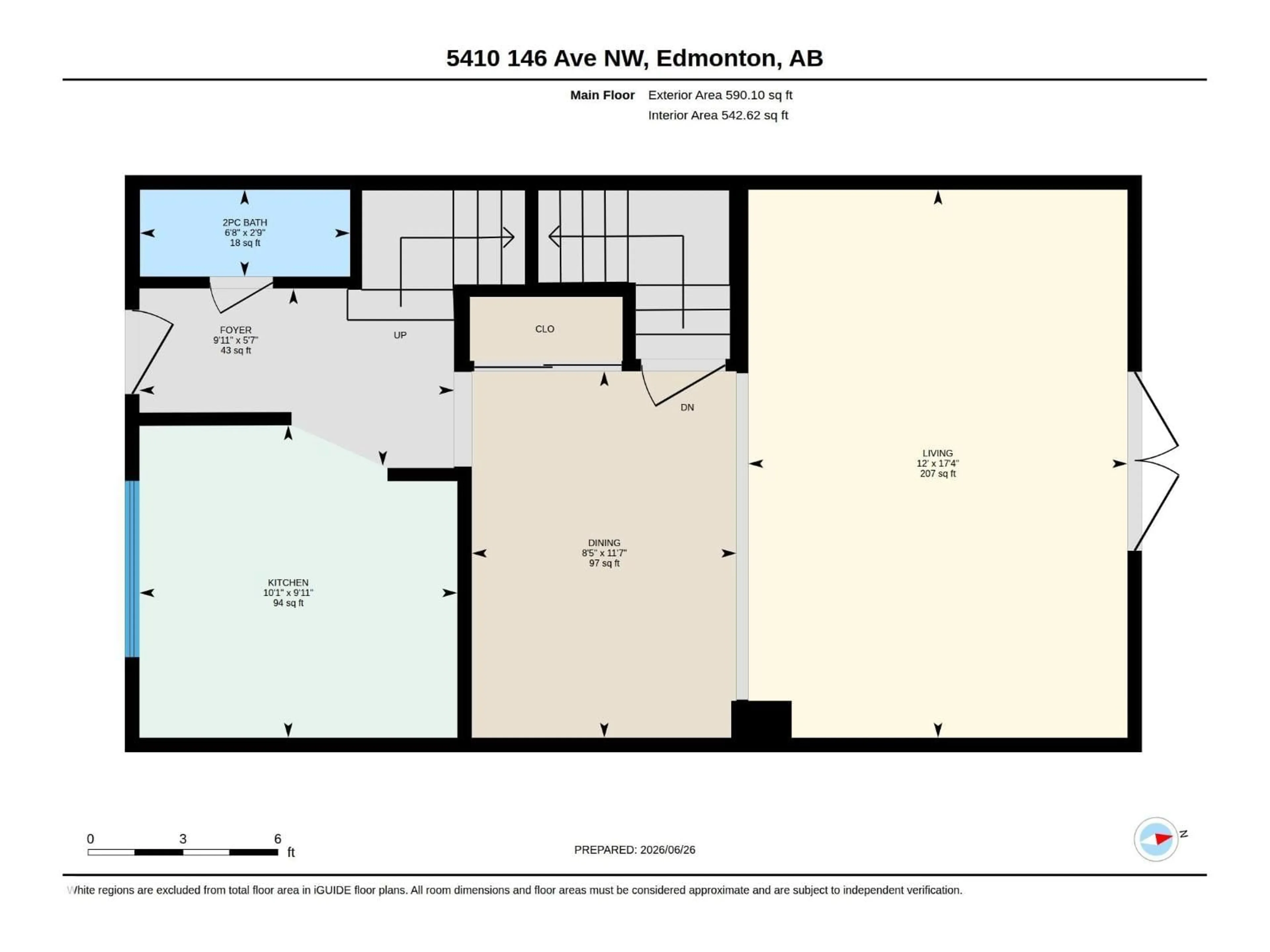 Floor plan for NW - 5410 146 AV, Edmonton Alberta T5A4L6