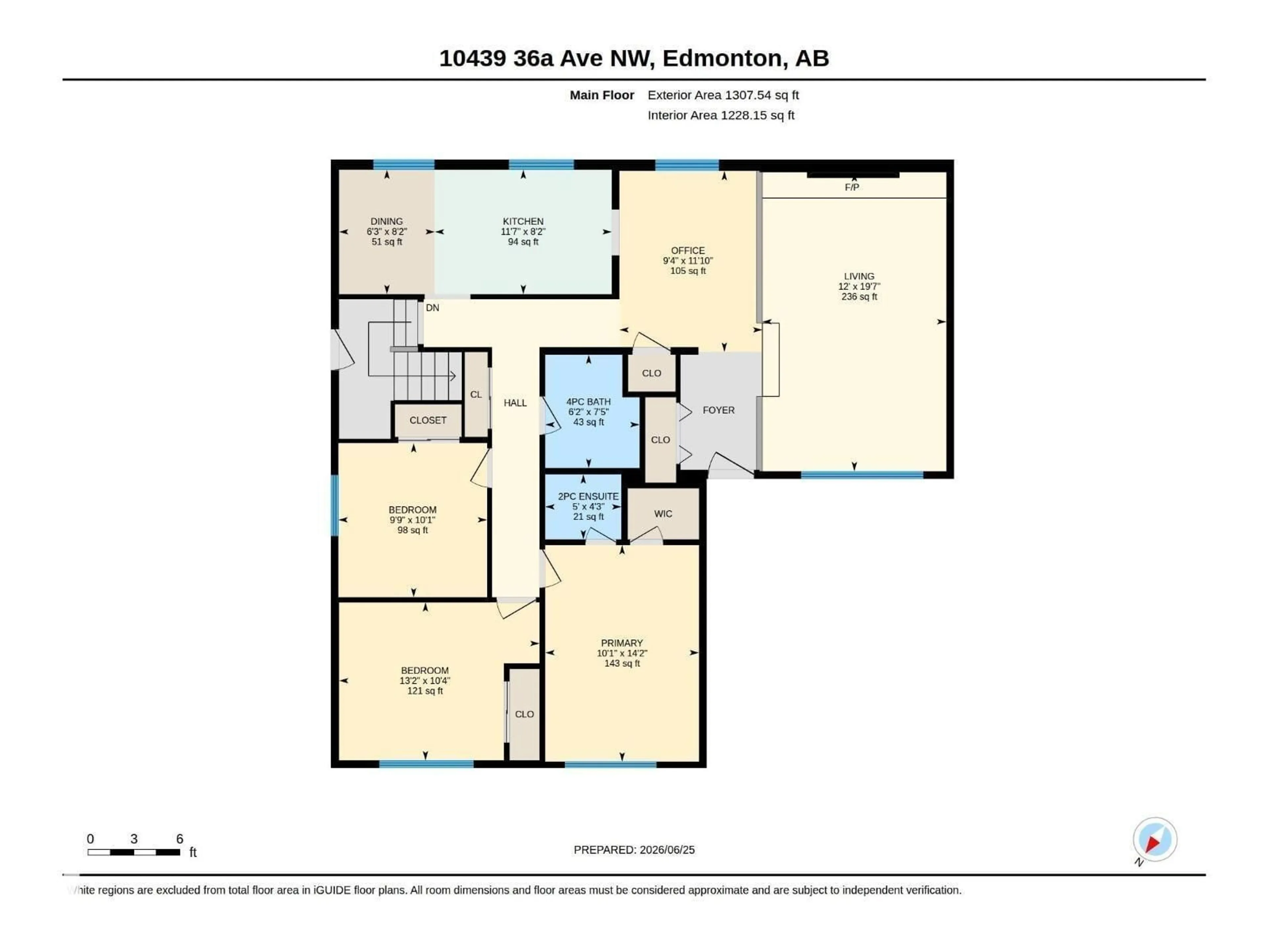 Floor plan for 10439 36A AVE, Edmonton Alberta T6J2H7
