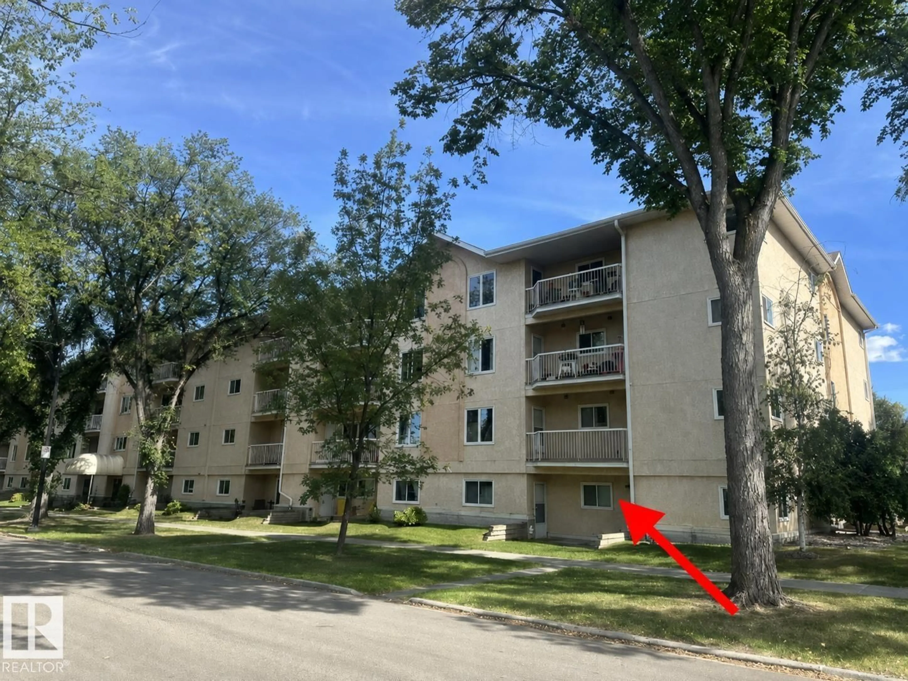 A pic from outside/outdoor area/front of a property/back of a property/a pic from drone, street for #115 - 11511 130 ST, Edmonton Alberta T5M4B3