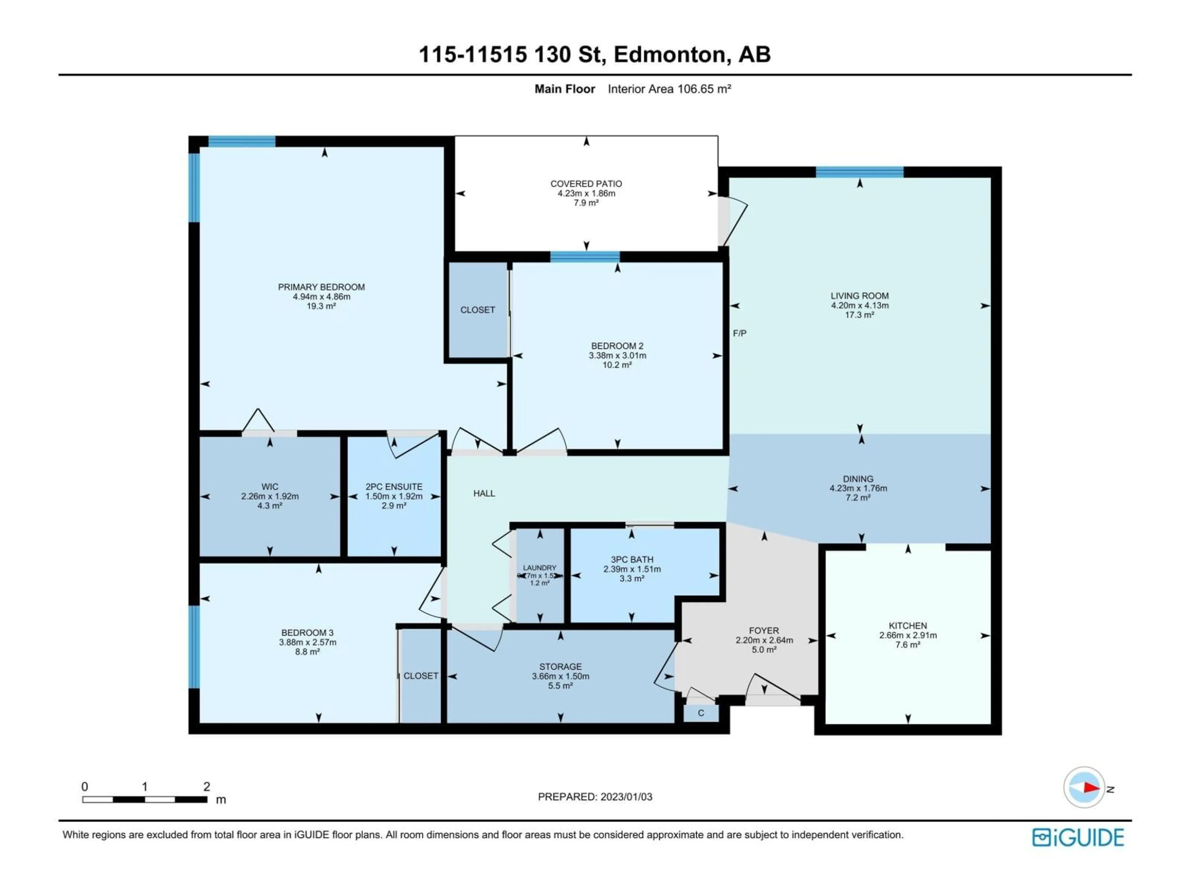 Floor plan for #115 - 11511 130 ST, Edmonton Alberta T5M4B3