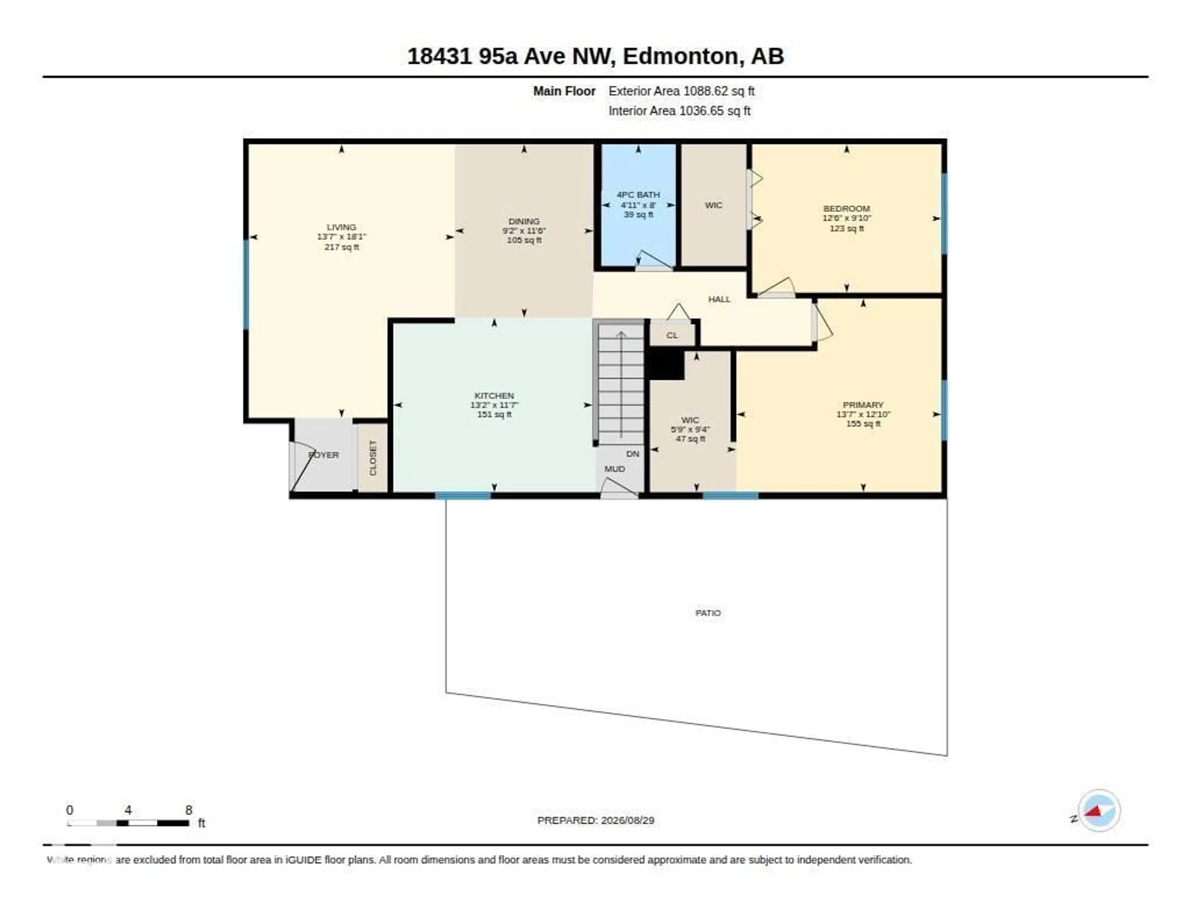 Floor plan for 18431 95A AV, Edmonton Alberta T5T3V7