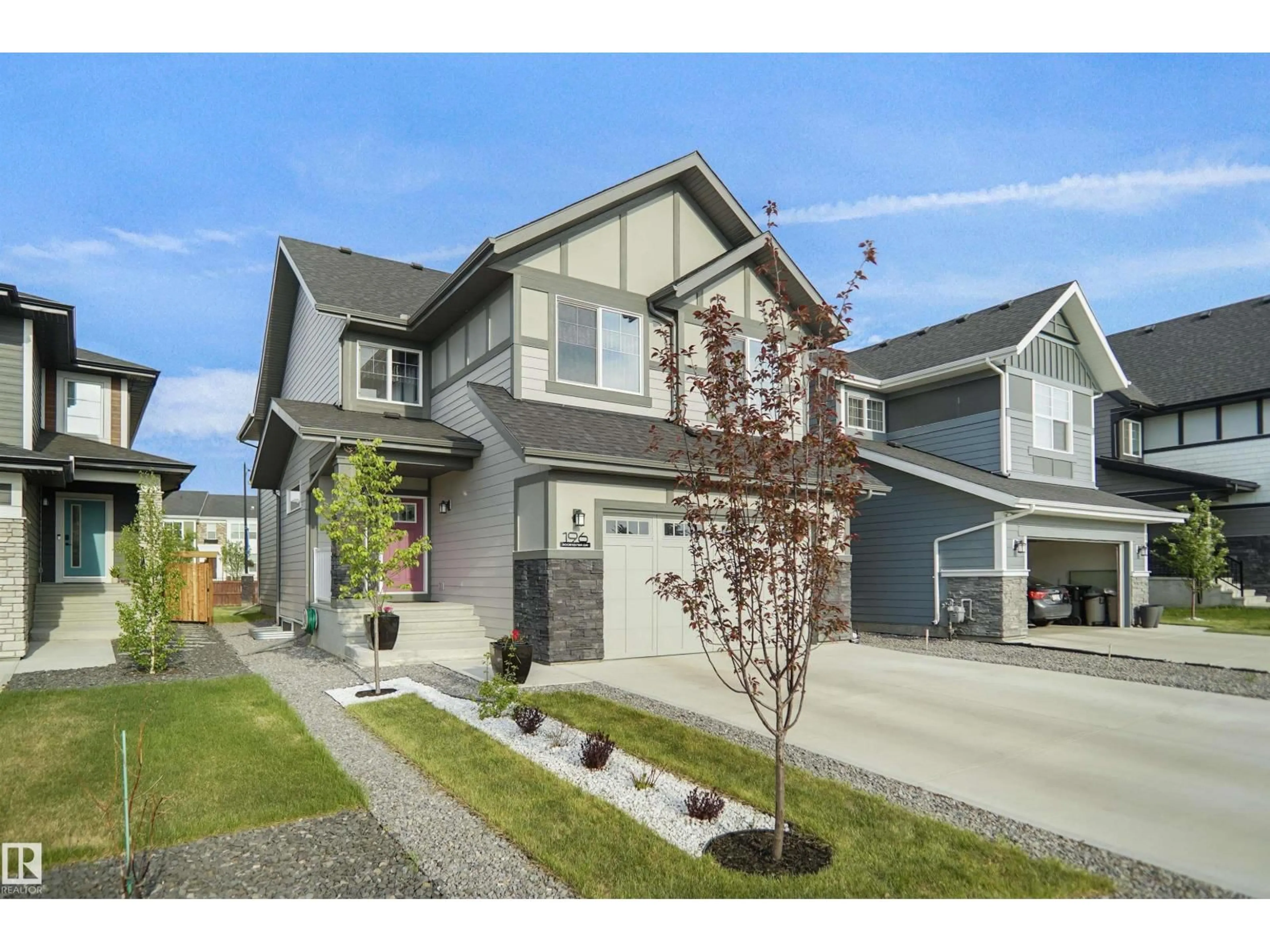 Home with vinyl exterior material, street for 196 EDGEWATER CI, Leduc Alberta T9E1K5