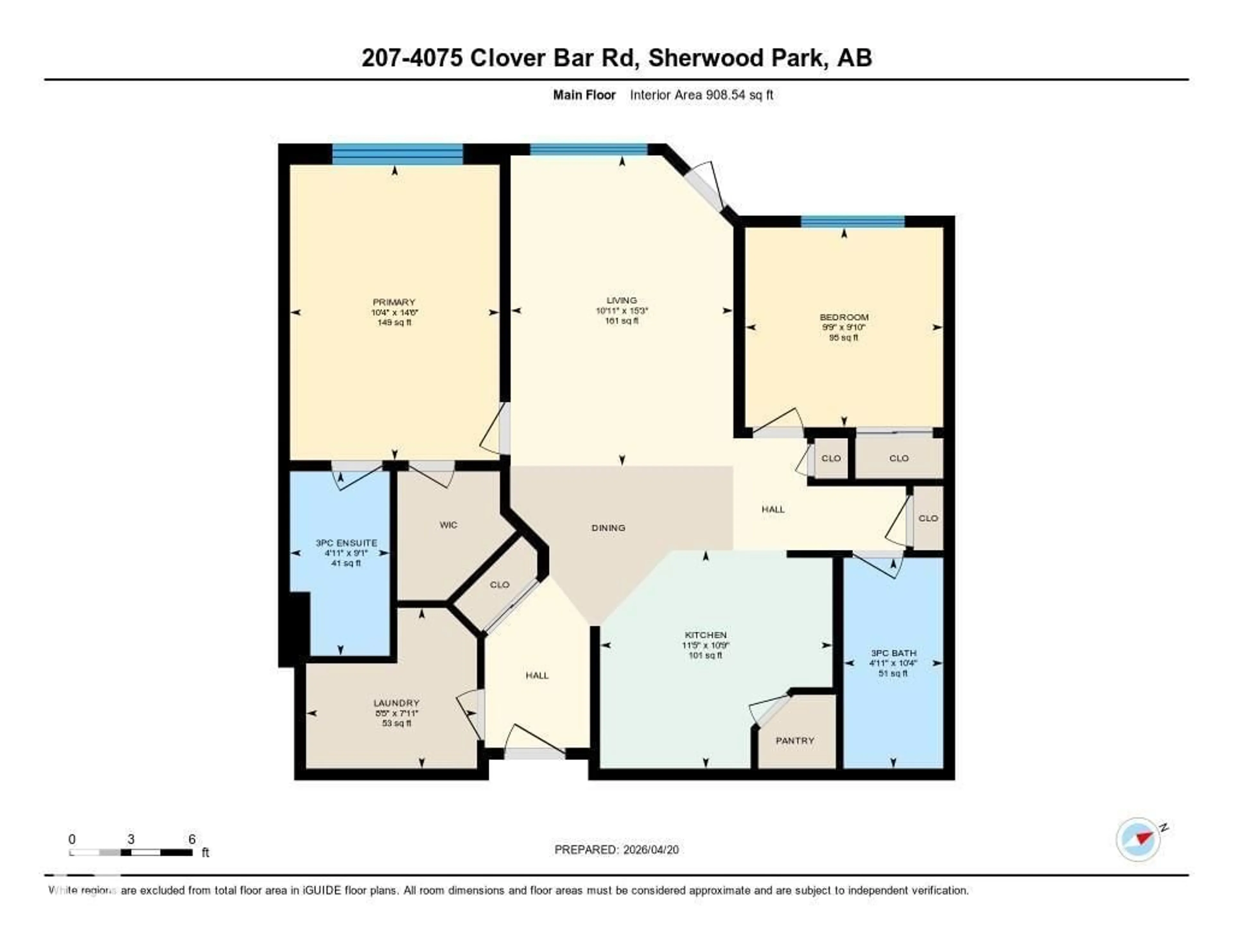 Floor plan for 207 - 4075 CLOVER BAR RD, Sherwood Park Alberta T8H0R6