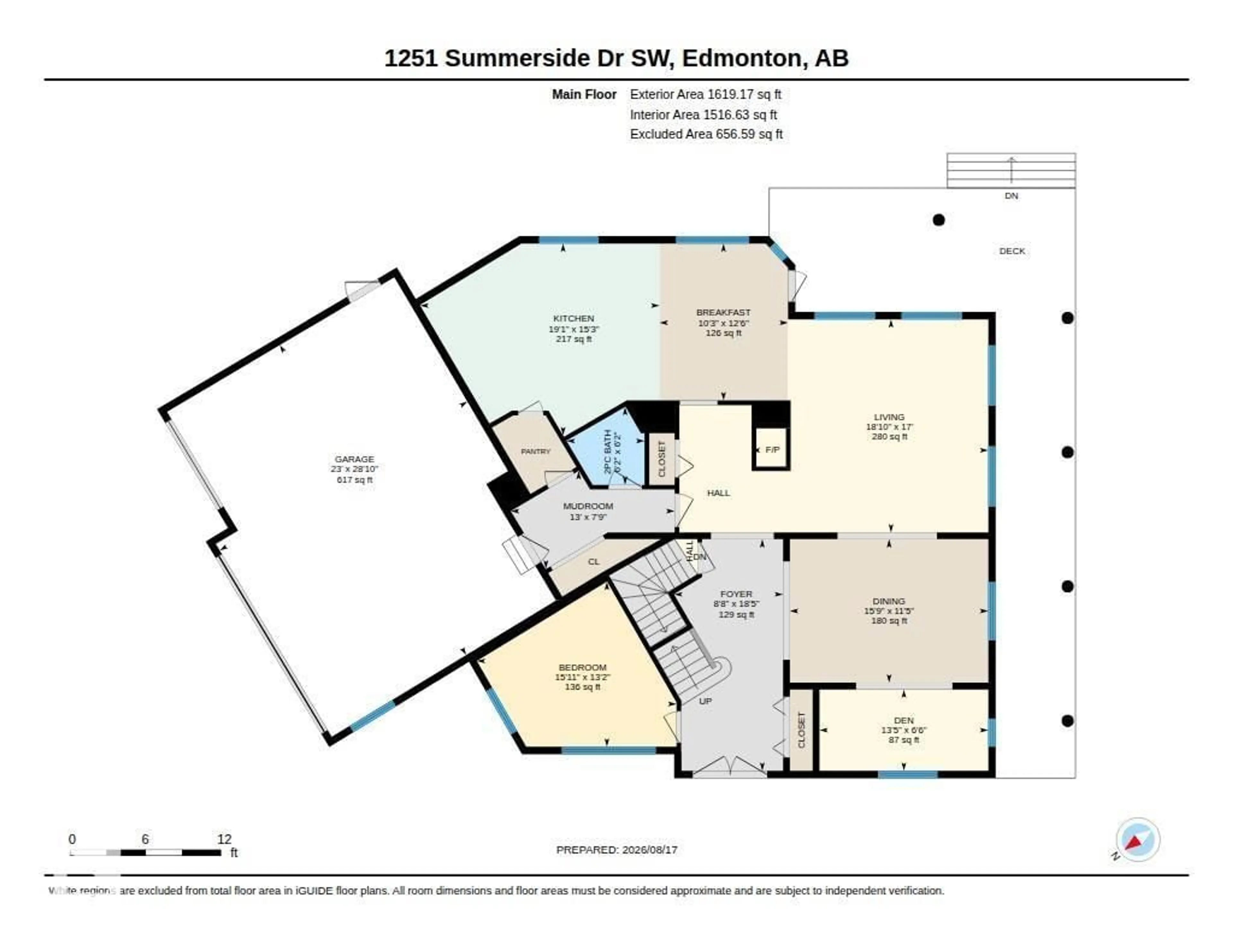 Floor plan for 1251 SUMMERSIDE DR, Edmonton Alberta T6X1B1