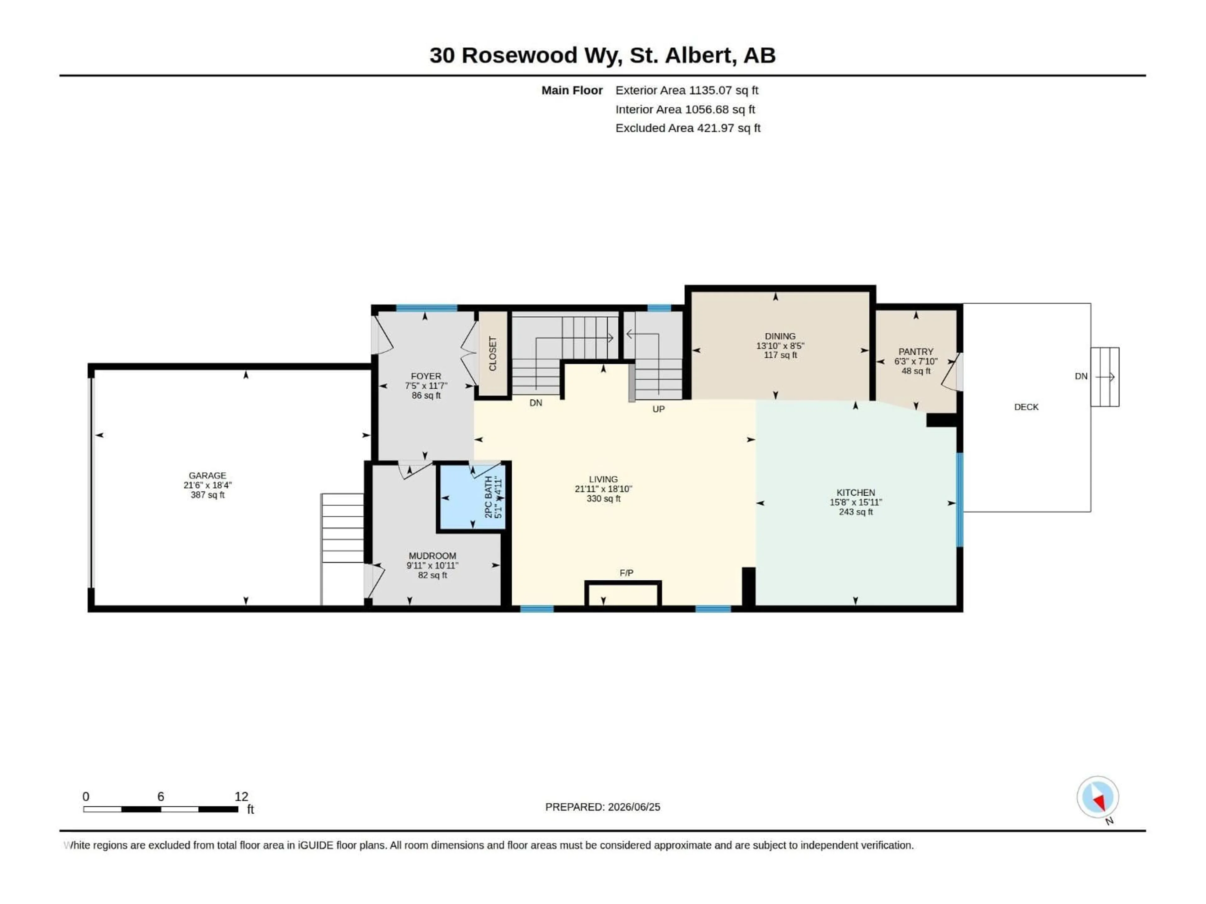 Floor plan for 30 ROSEWOOD WY, St. Albert Alberta T8N7Y8