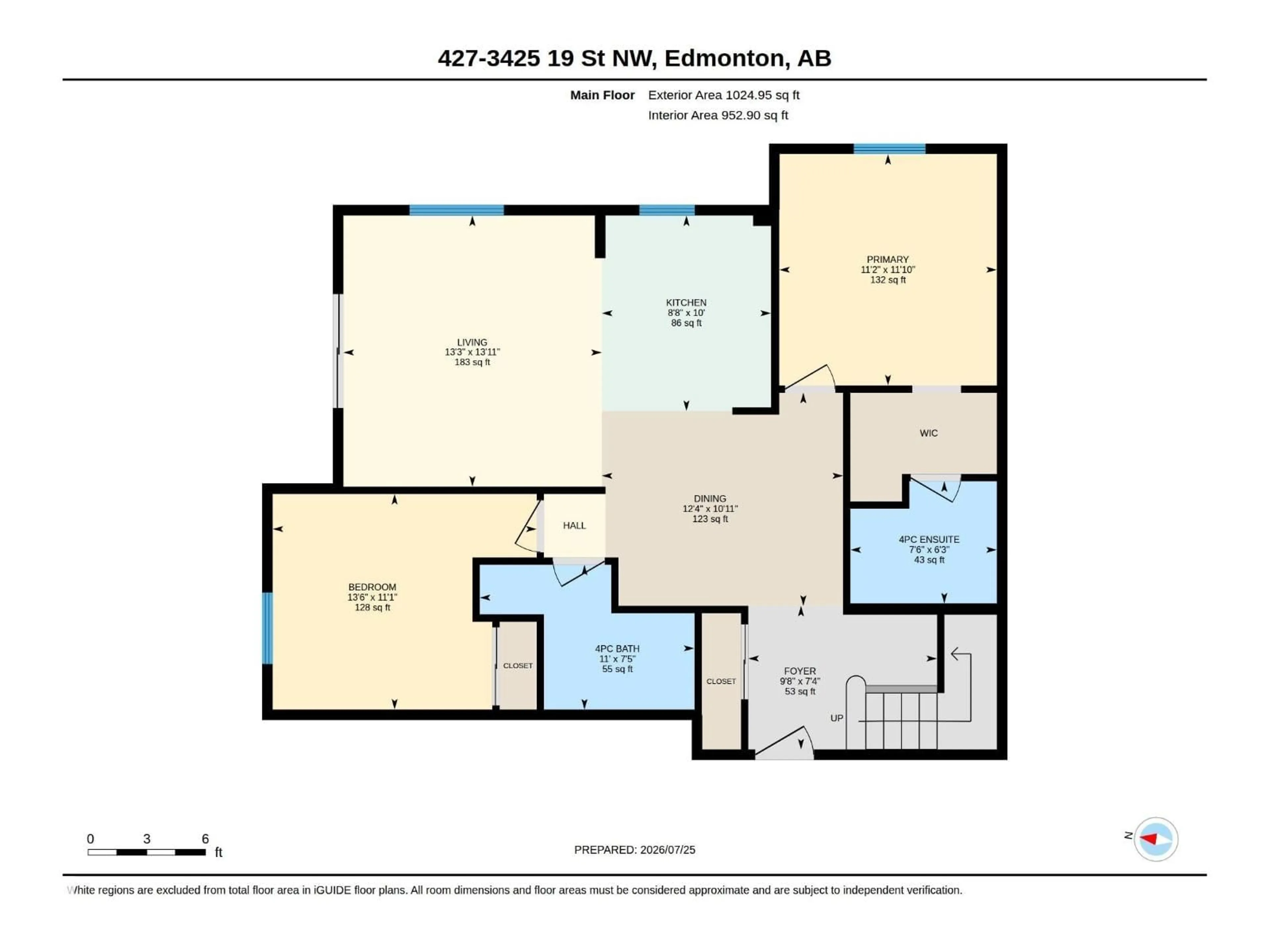 Floor plan for #427 - 3425 19 ST, Edmonton Alberta T6T2B5
