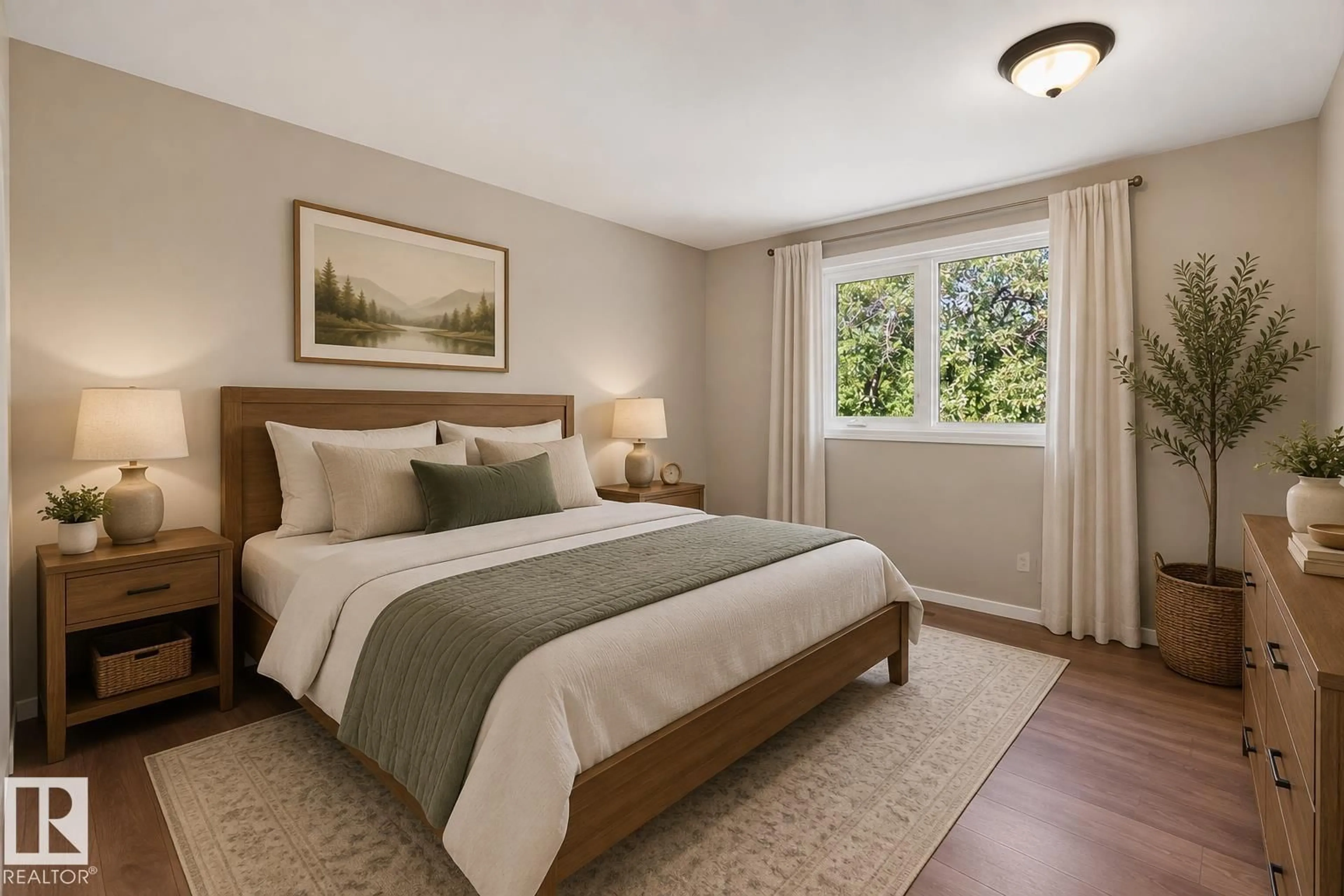 Bedroom with bed, unknown for NW - 3524 51 ST, Edmonton Alberta T6L1C6