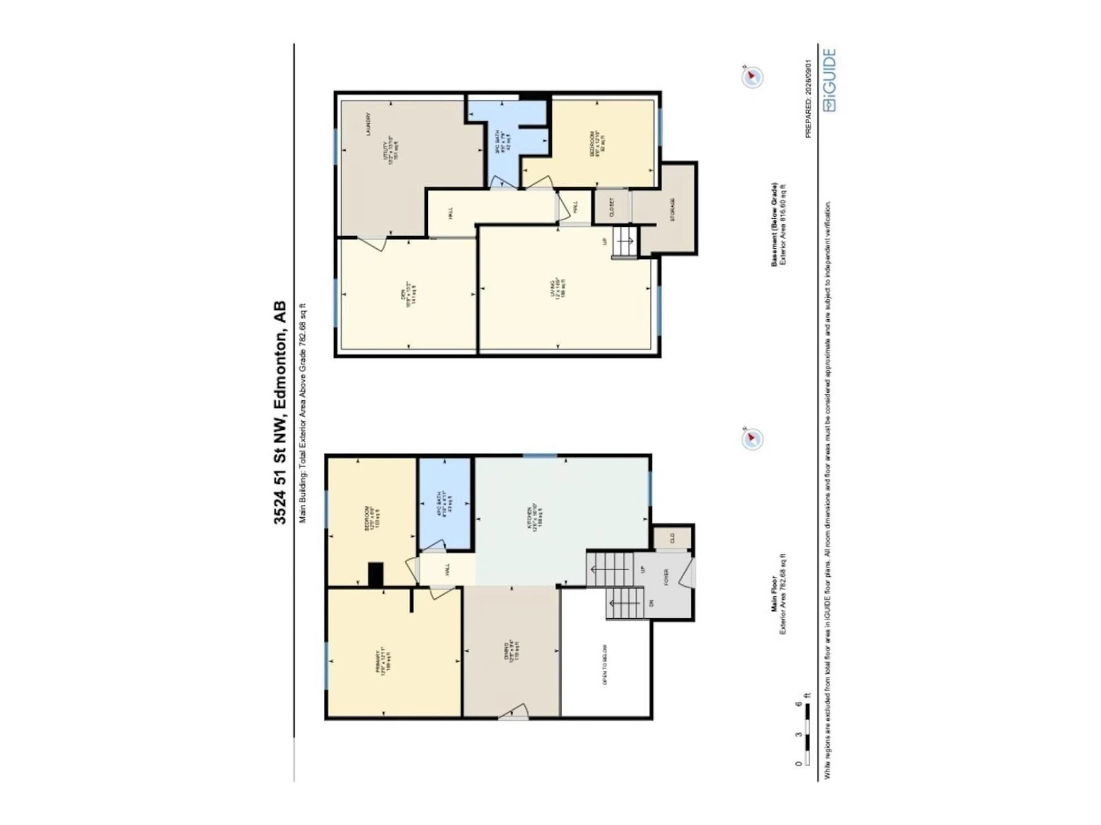 Floor plan for NW - 3524 51 ST, Edmonton Alberta T6L1C6
