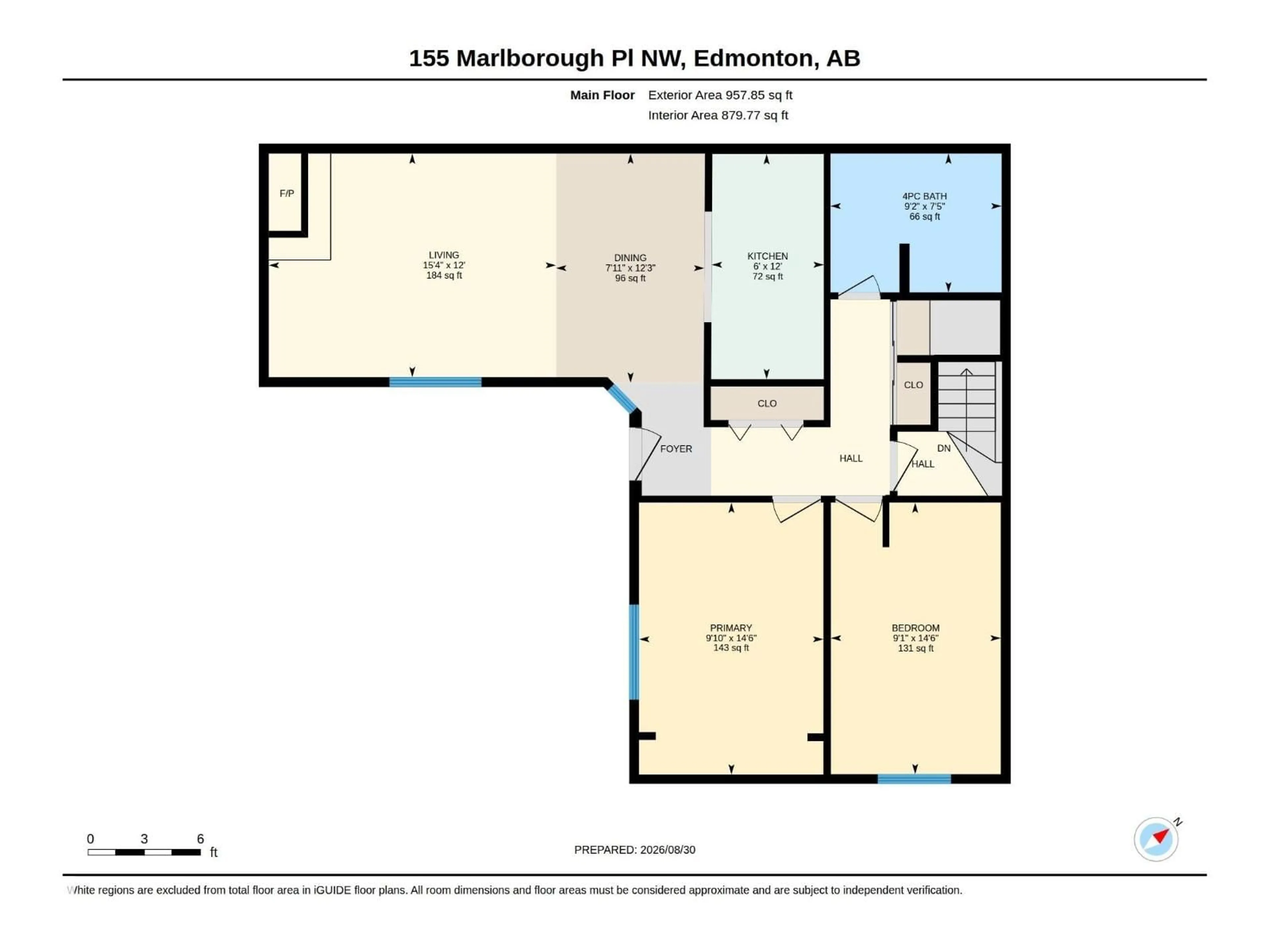 Floor plan for 155 MARLBOROUGH PL, Edmonton Alberta T5T1Y6
