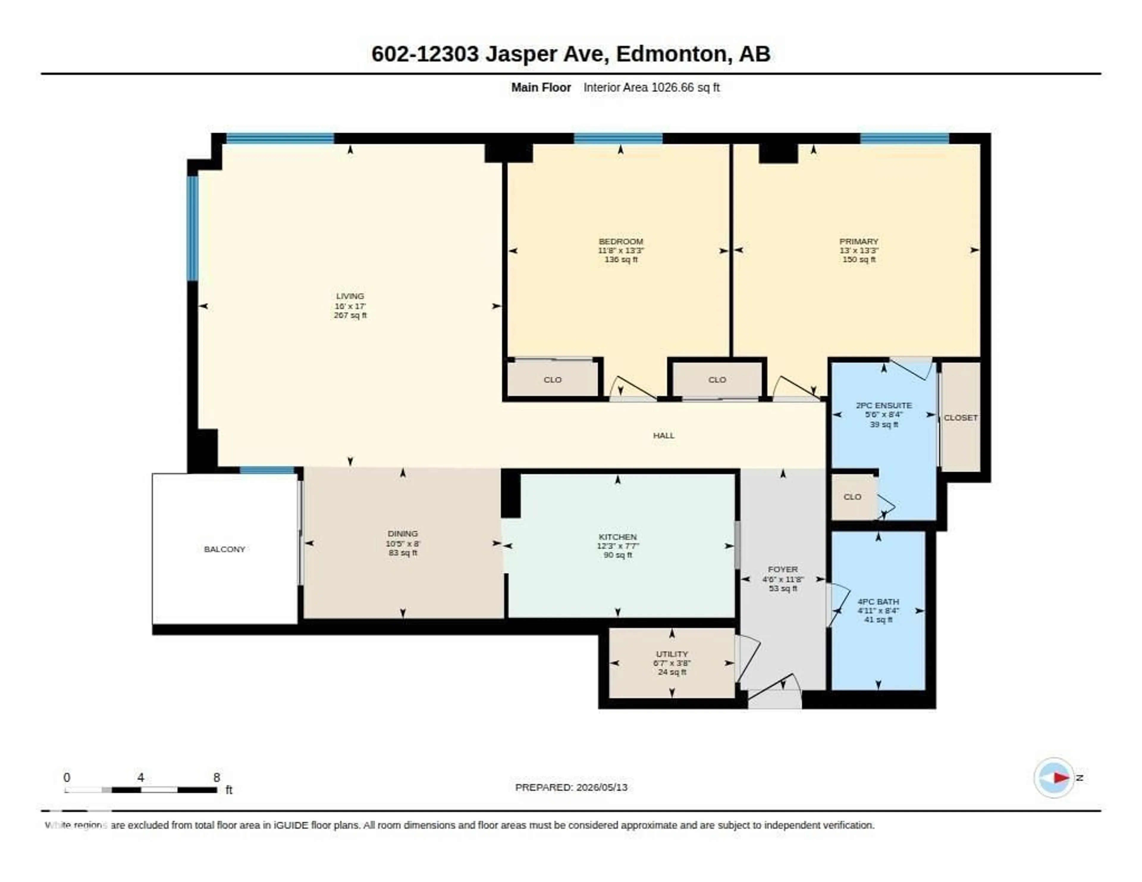 Floor plan for #602 - 12303 JASPER AV, Edmonton Alberta T5N3K7