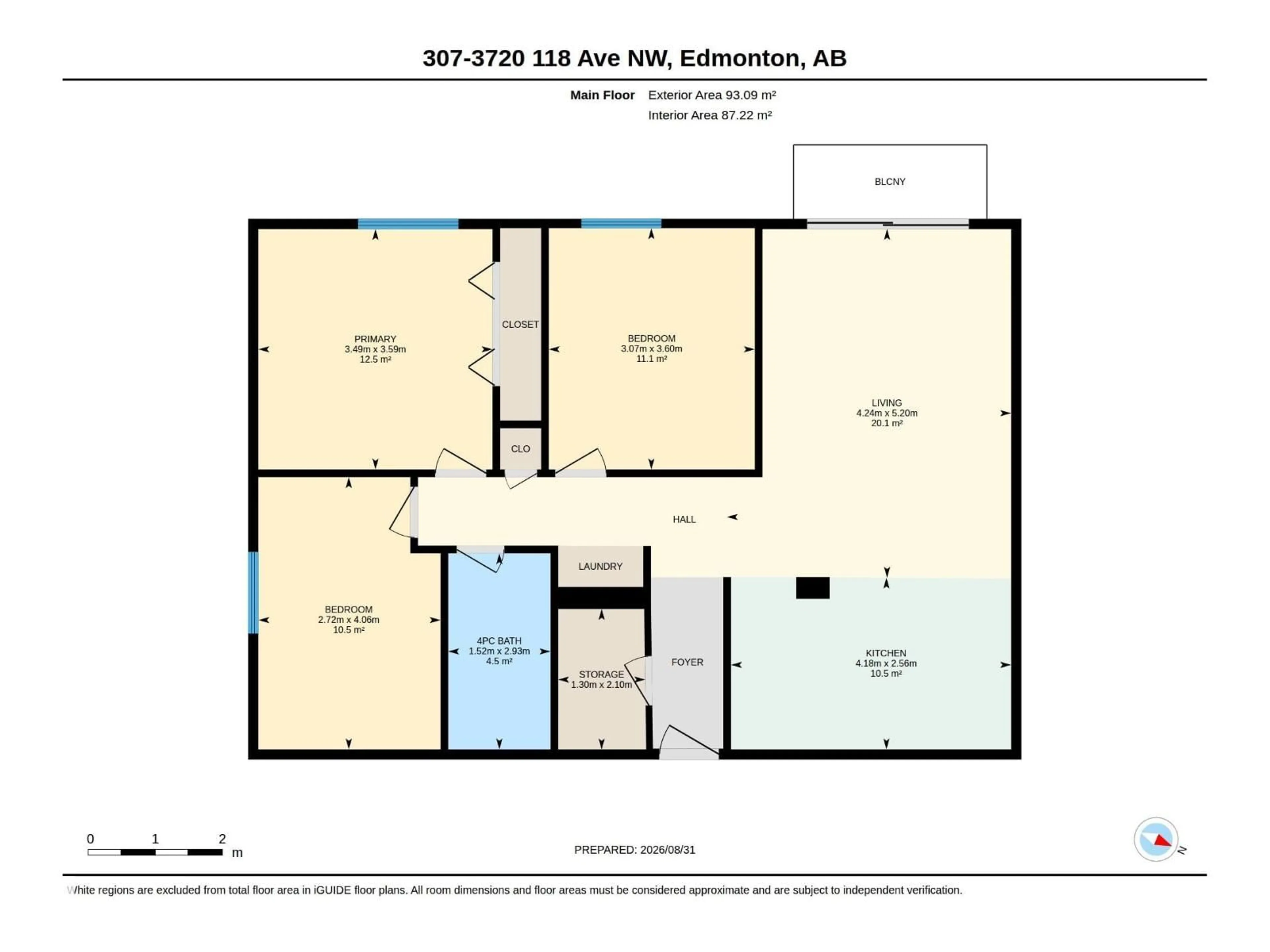 Floor plan for 307 - 3720 118 AV NW, Edmonton Alberta T5W0Z6
