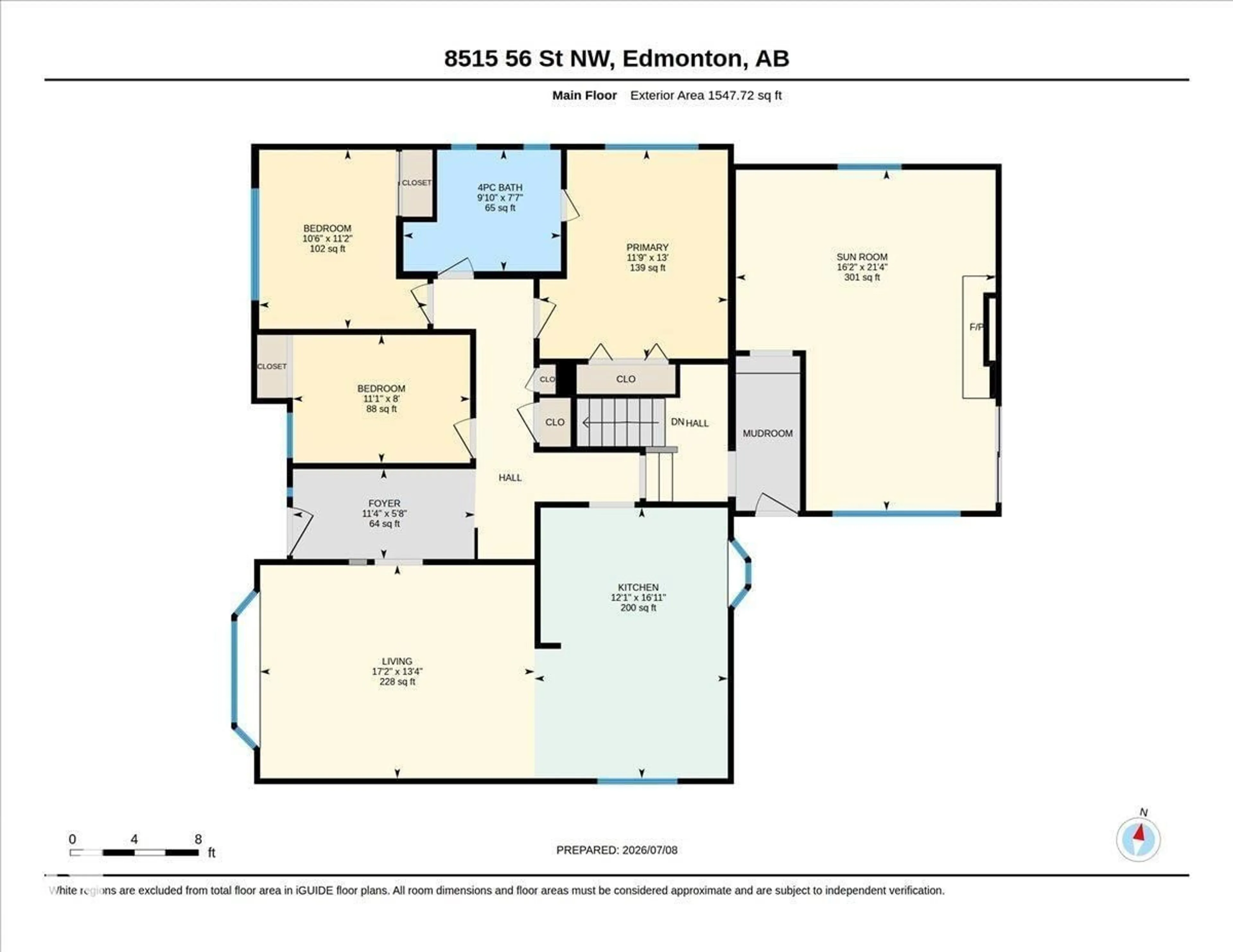 Floor plan for 8515 56 ST, Edmonton Alberta T6B1H8