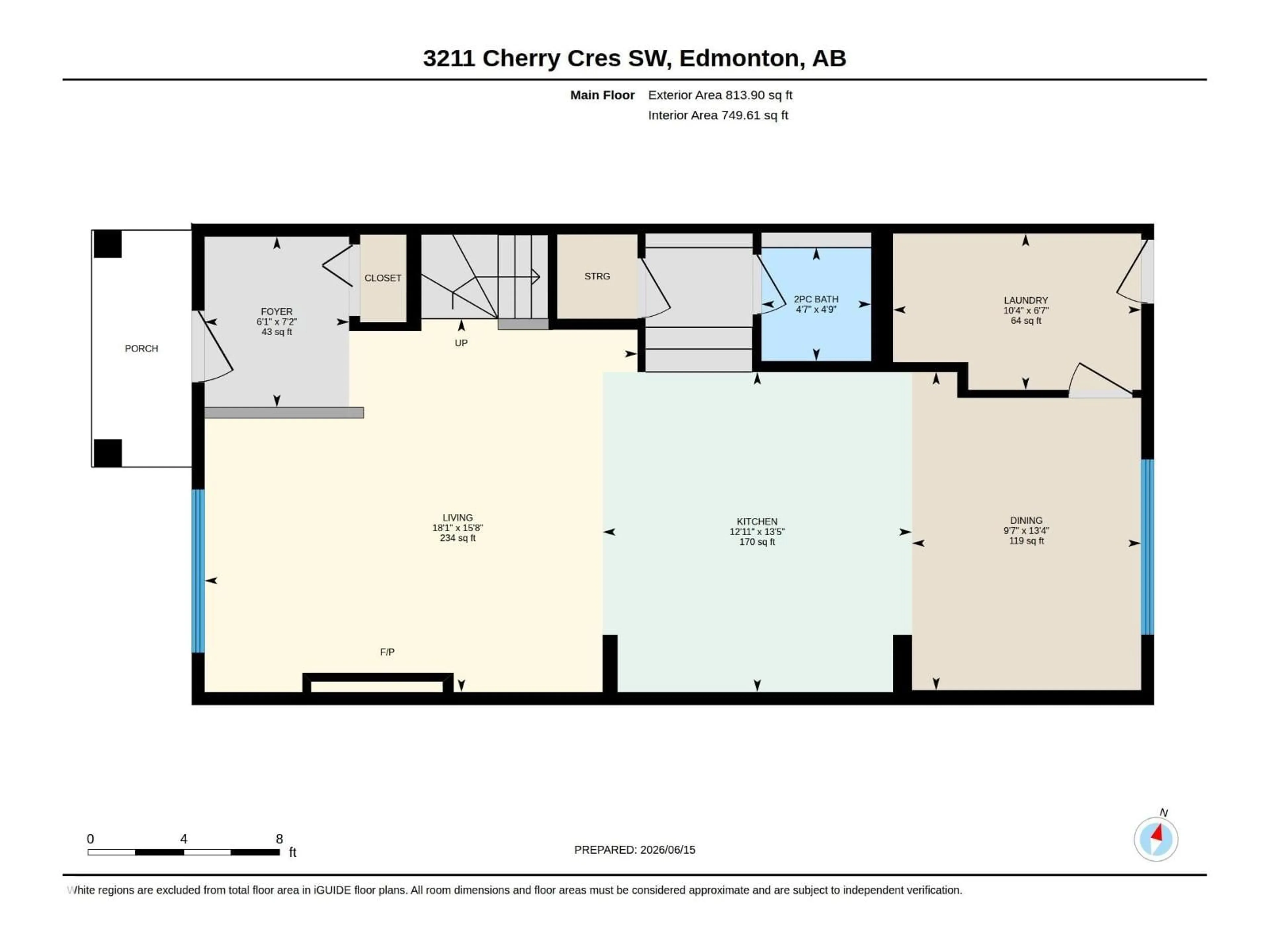 Floor plan for SW - 3211 CHERRY CR, Edmonton Alberta T6X1Y5