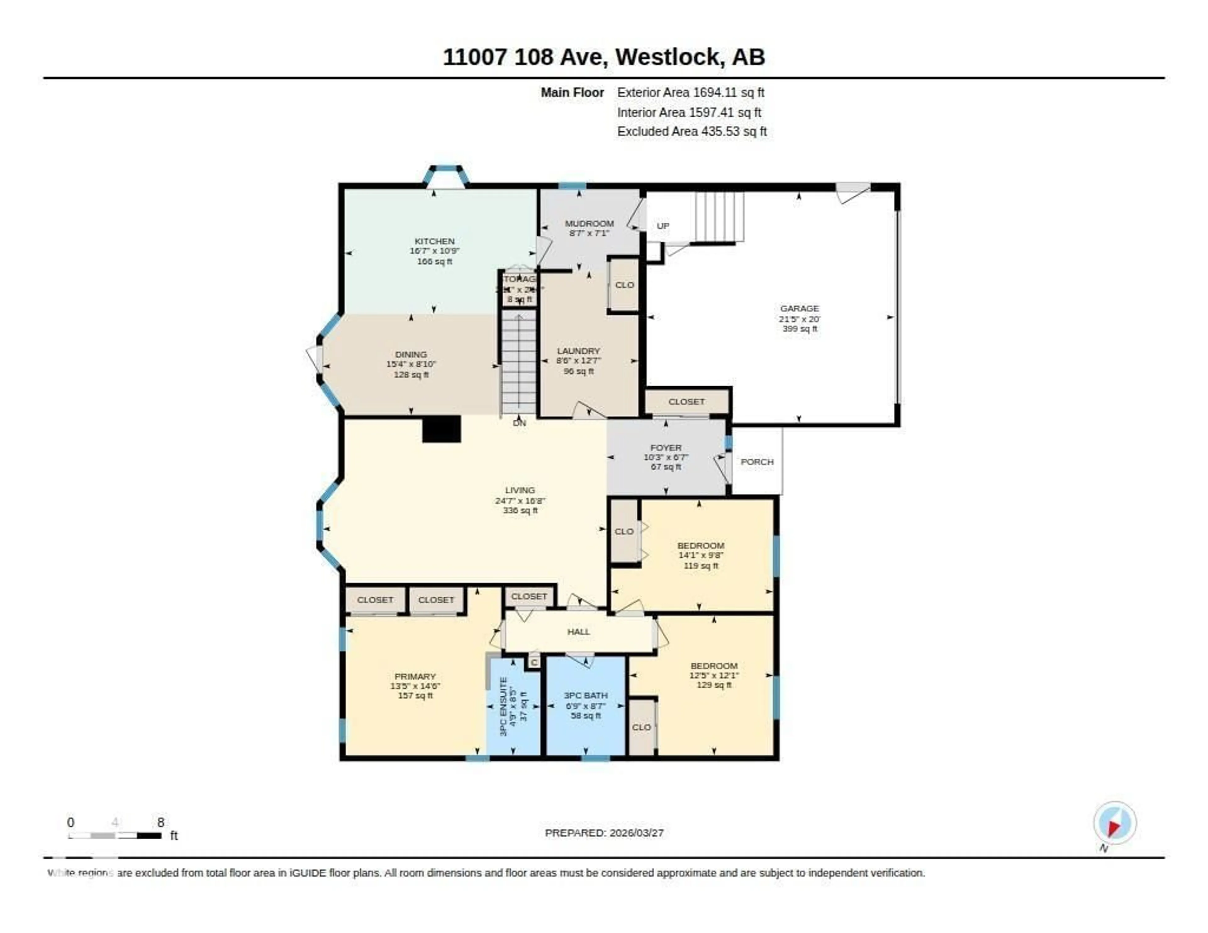 Floor plan for 11007 108 AV, Westlock Alberta T7P1A4
