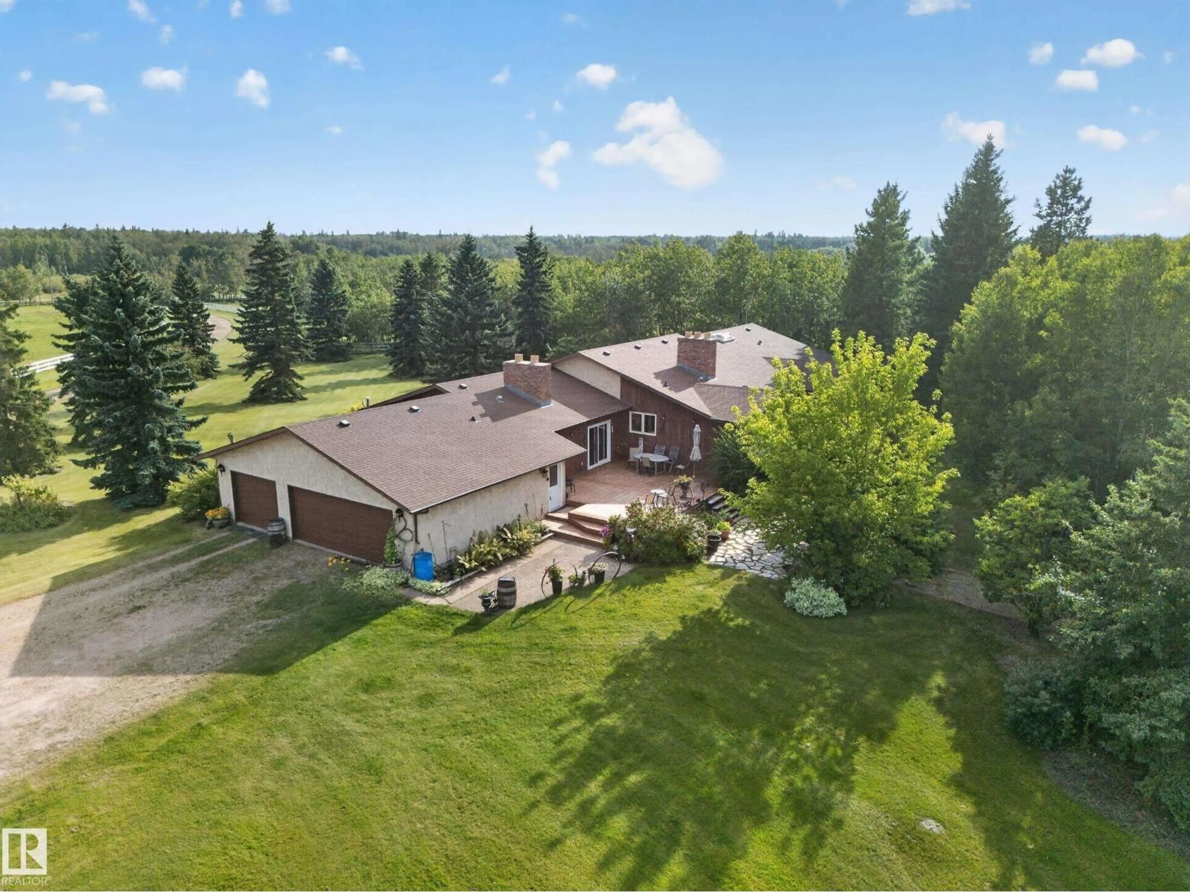 A pic from outside/outdoor area/front of a property/back of a property/a pic from drone, unknown for 22066 TWP ROAD 522, Rural Strathcona County Alberta T8E1G2