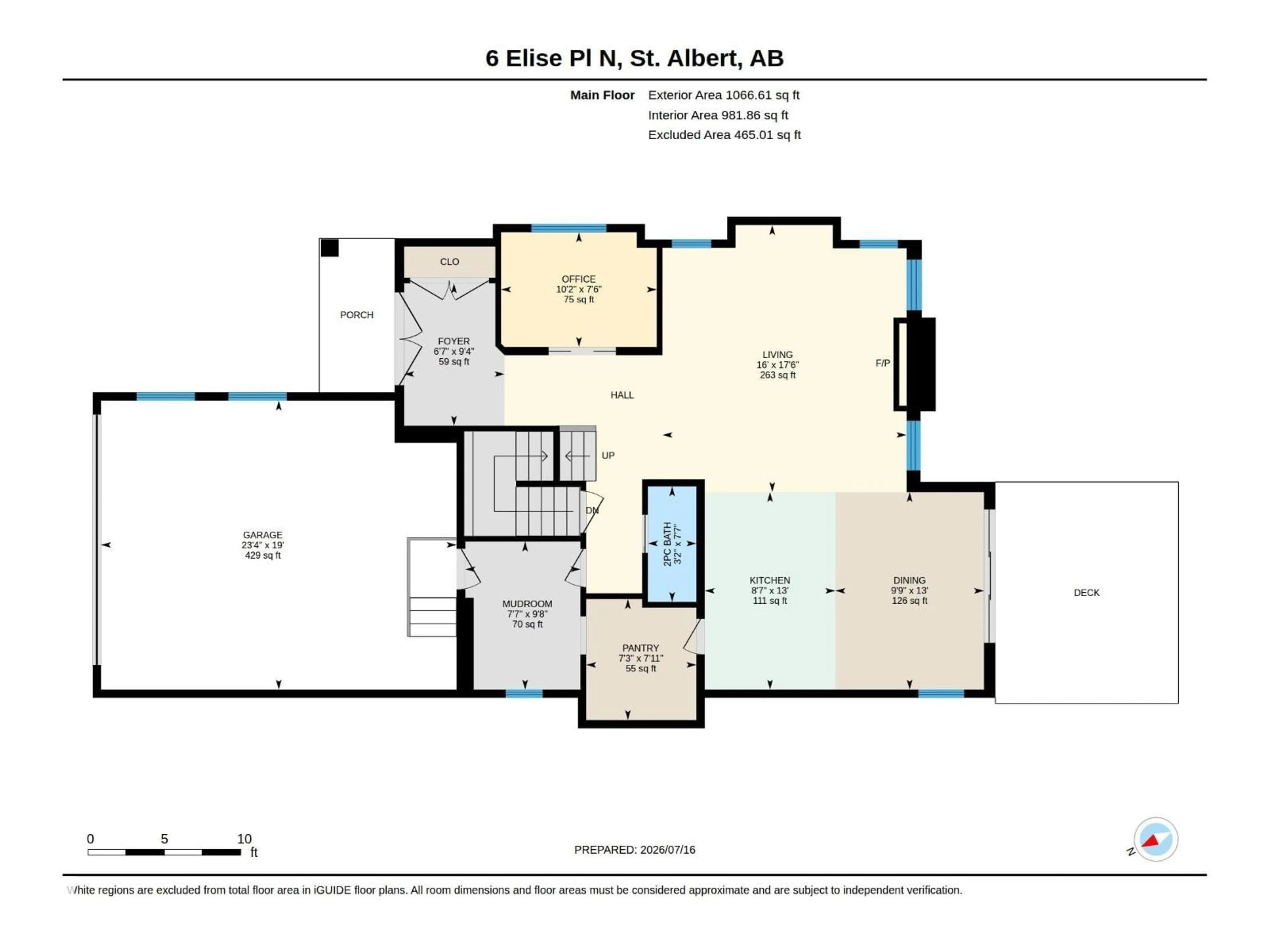 Floor plan for 6 ELISE PL, St. Albert Alberta T8N7P5