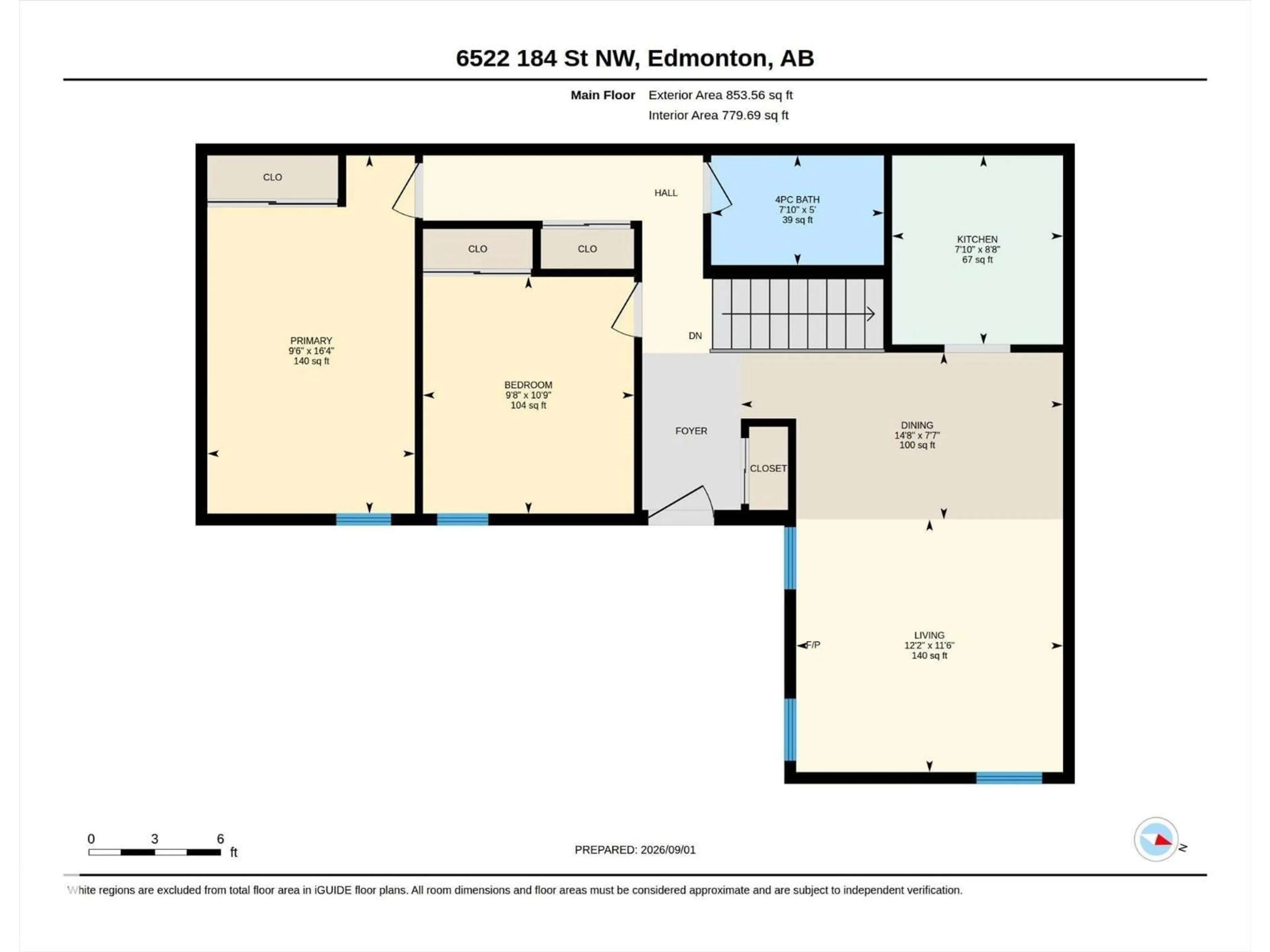 Floor plan for 6522 184 ST, Edmonton Alberta T5T2P1
