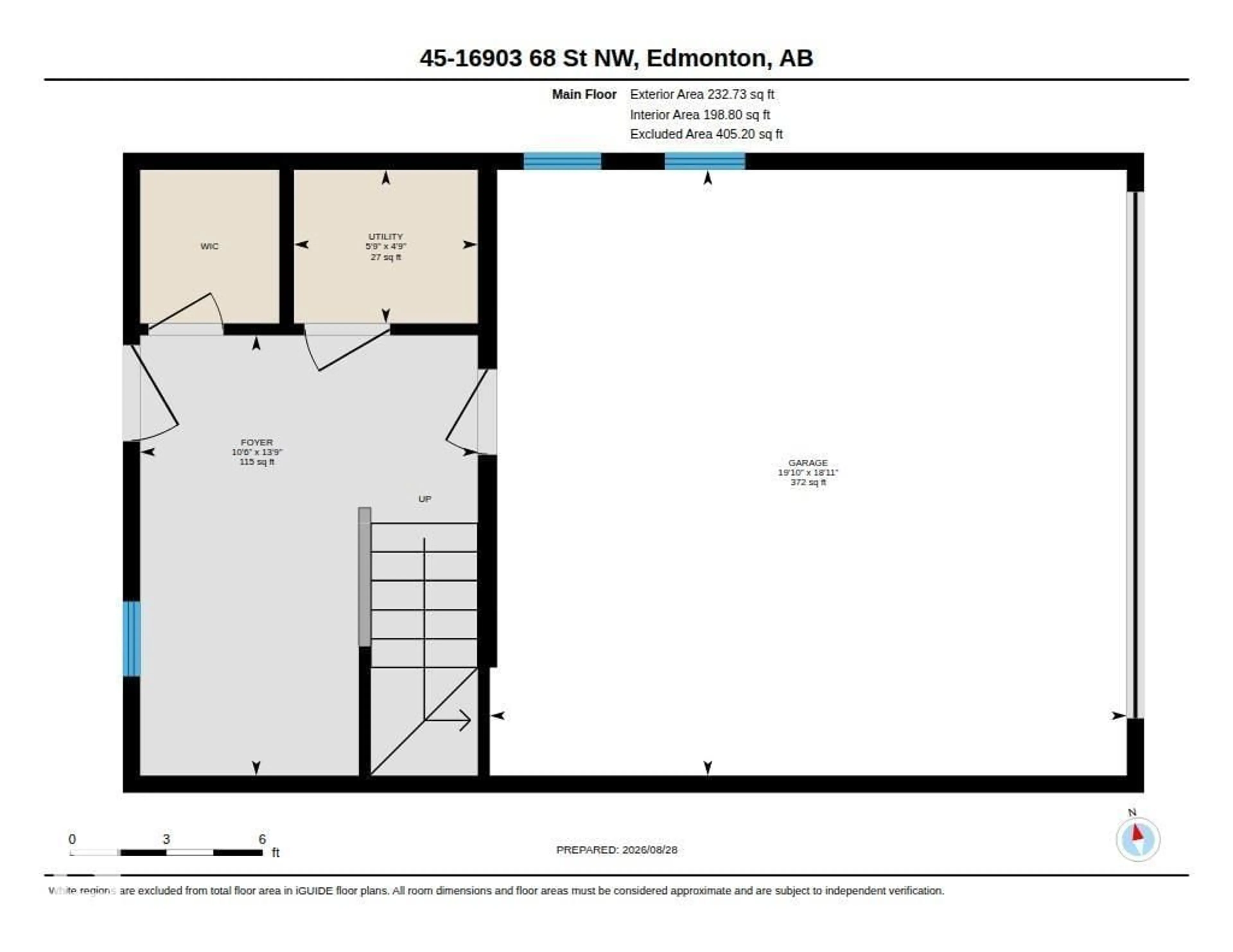 Floor plan for #45 - 16903 68 ST, Edmonton Alberta T5Z0R1