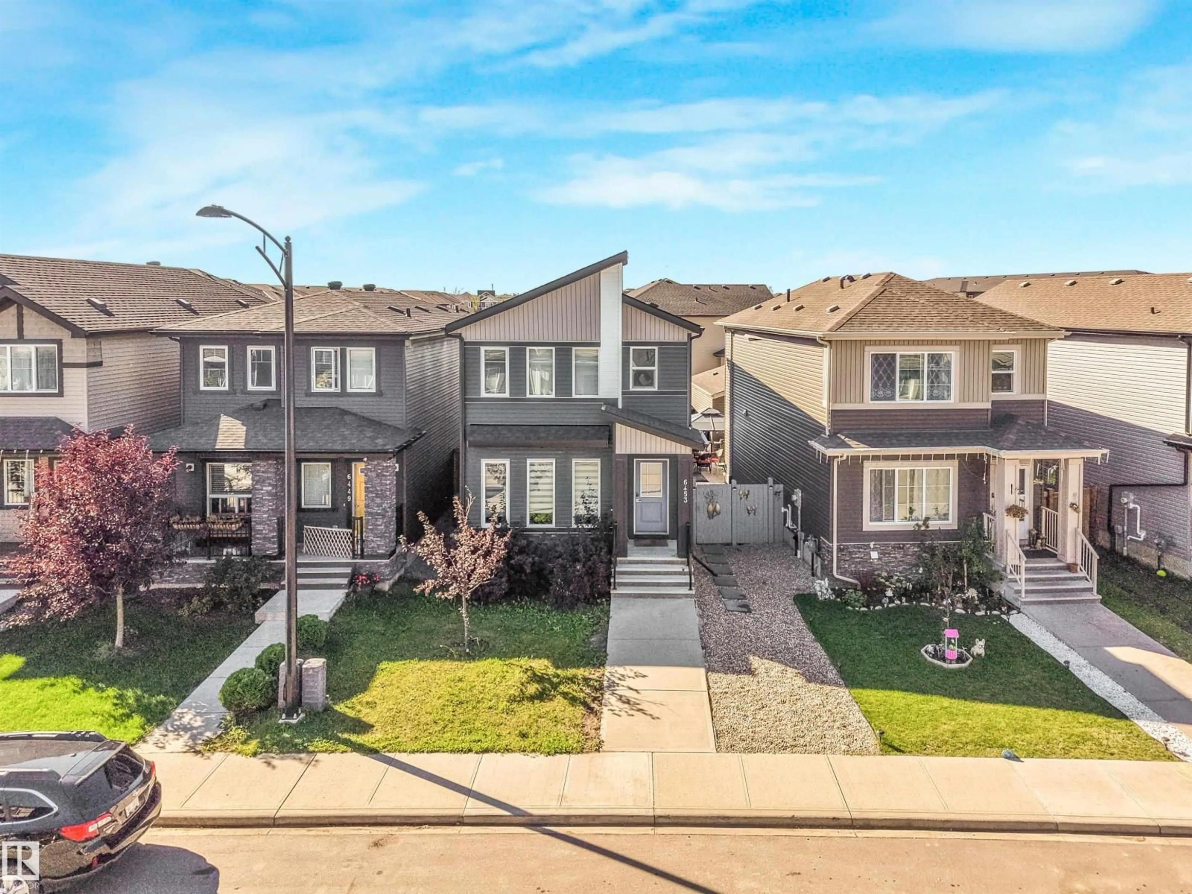 A pic from outside/outdoor area/front of a property/back of a property/a pic from drone, street for 6453 177A AV, Edmonton Alberta T5Y3X2