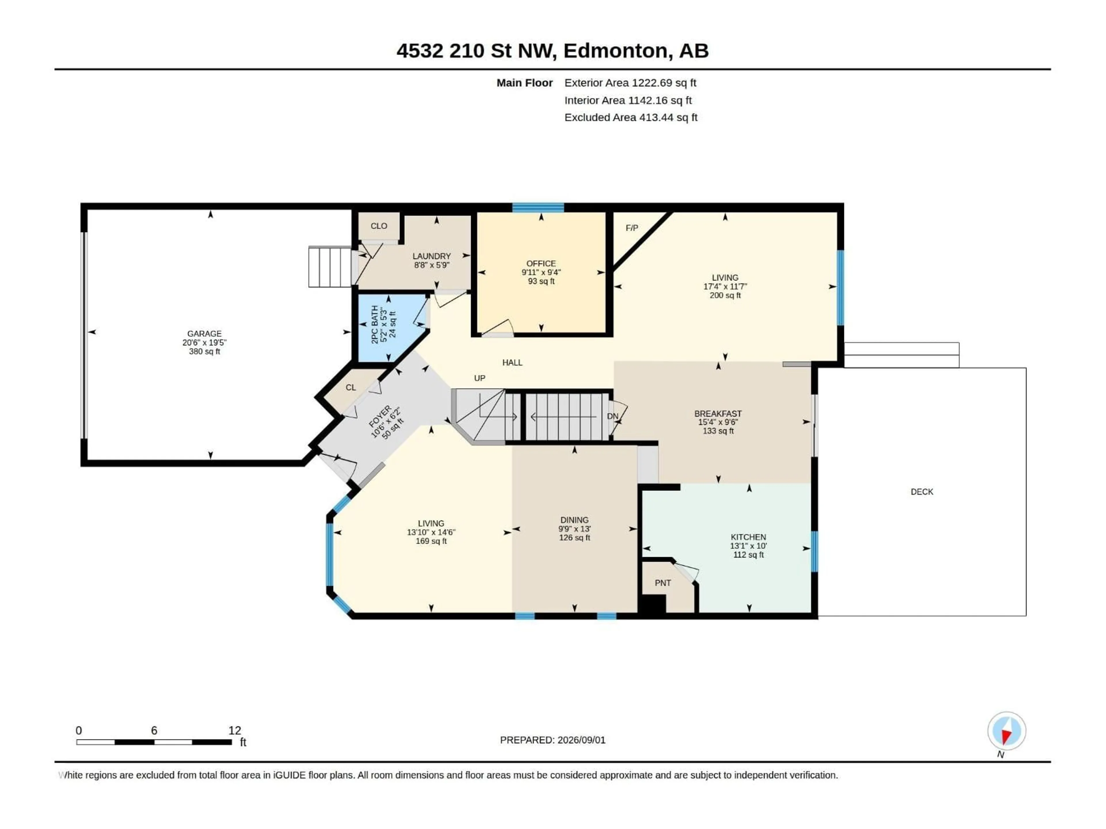 Floor plan for NW - 4532 210 ST, Edmonton Alberta T6M0G5