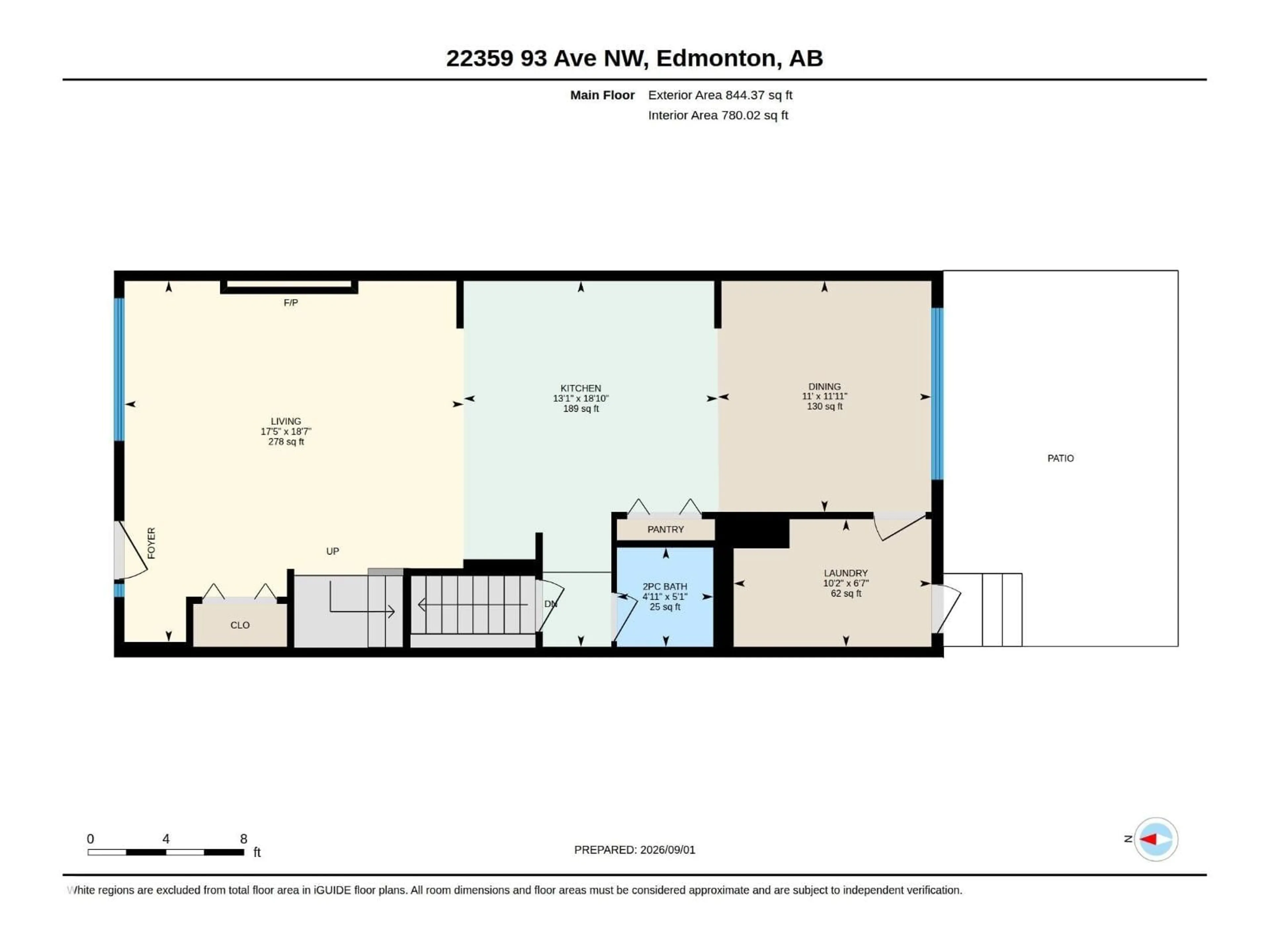 Floor plan for 22359 93 AV, Edmonton Alberta T5T7L9