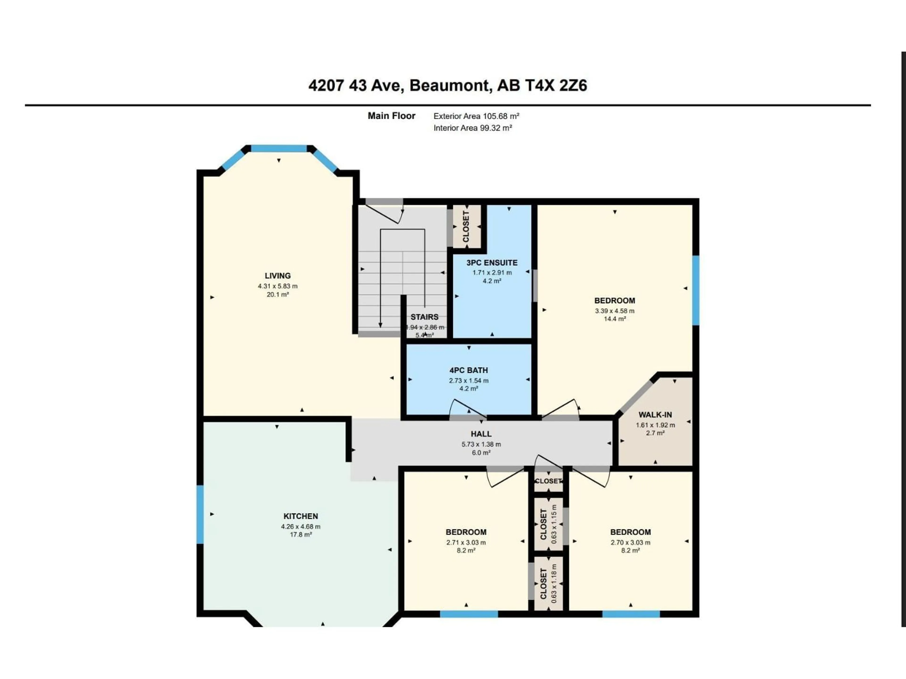 Floor plan for 4207 43 AV, Beaumont Alberta T4X1M5