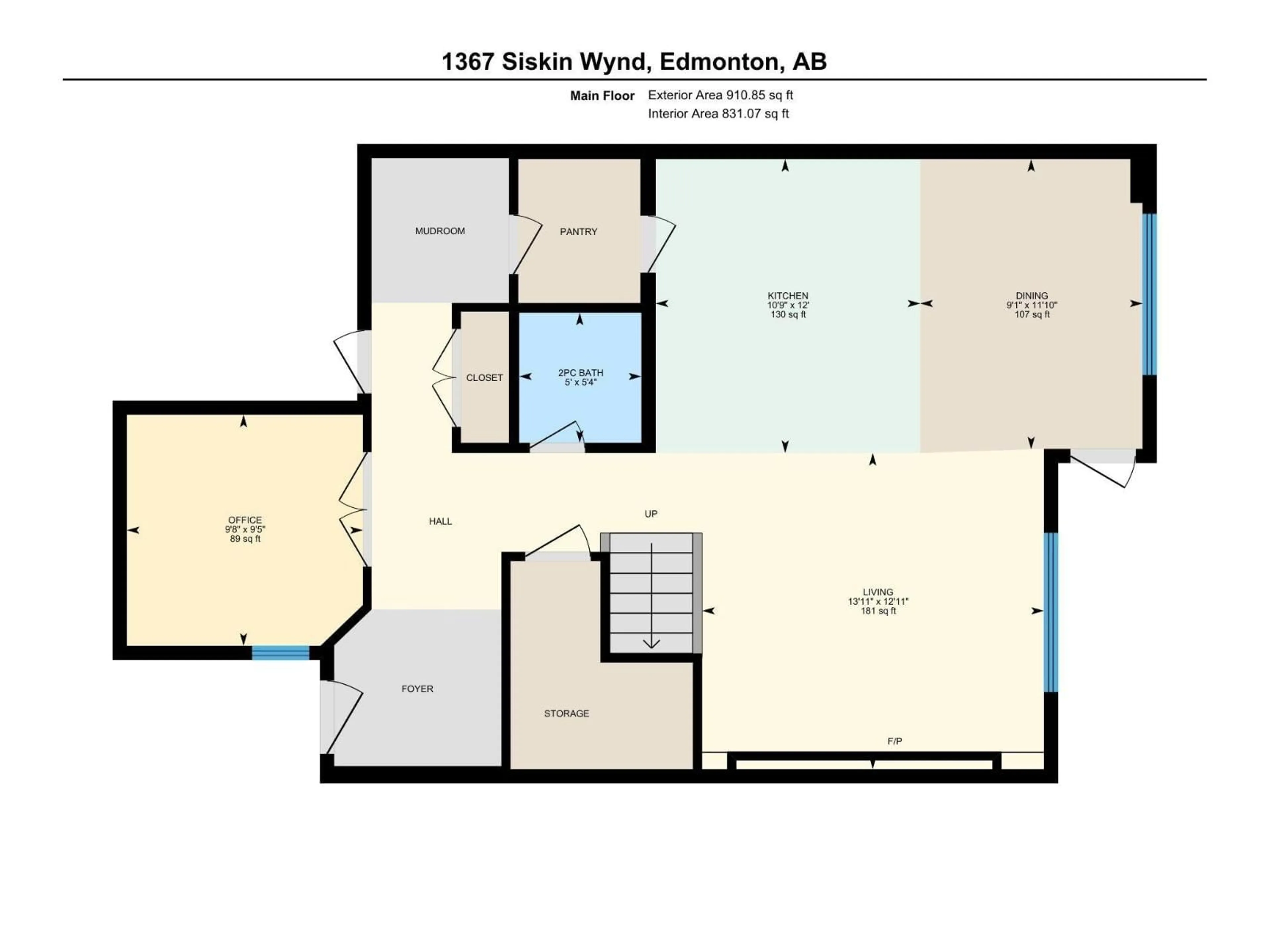 Floor plan for 1367 SISKIN WD, Edmonton Alberta T5S0R3