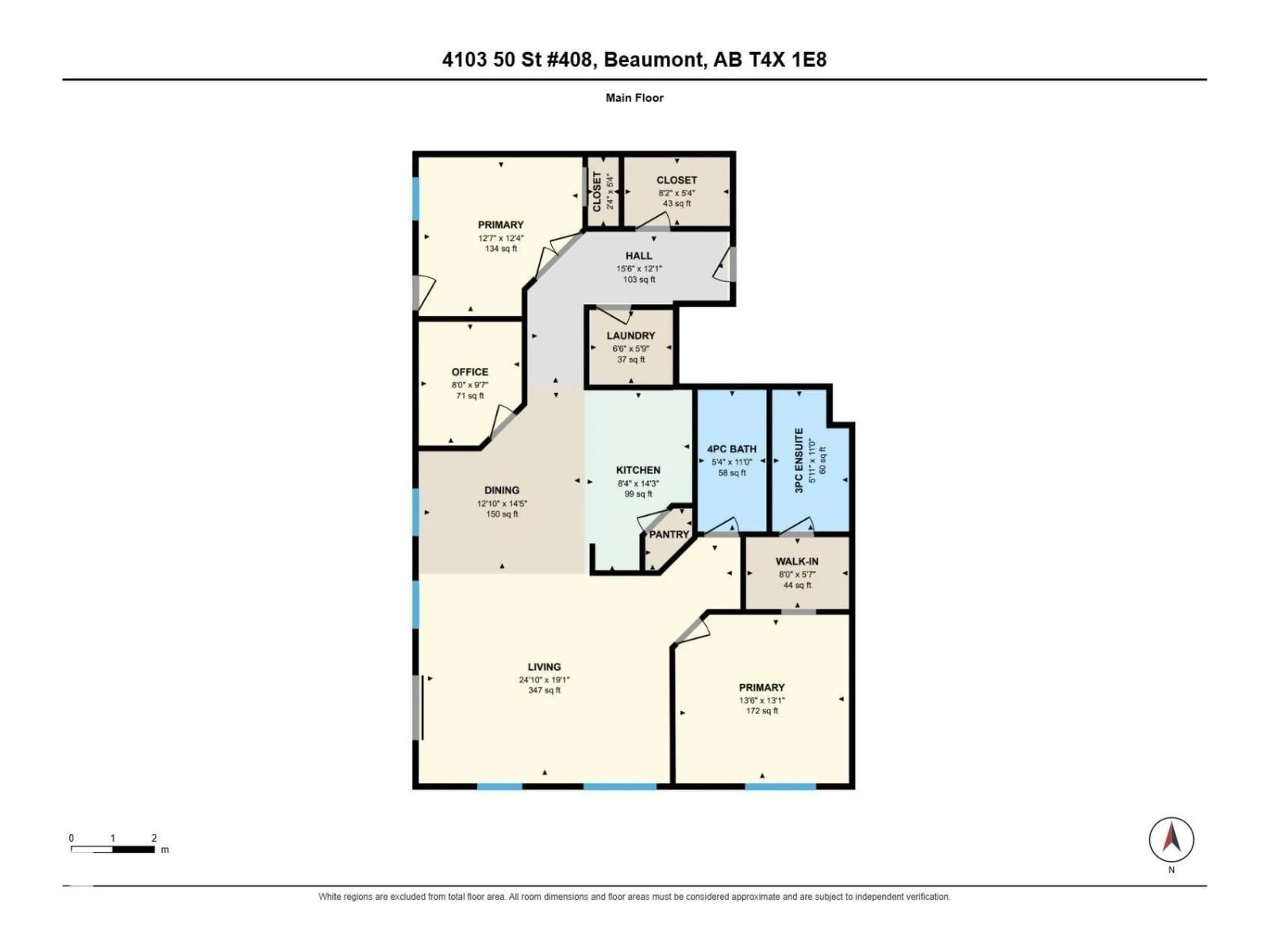 Floor plan for #408 - 4103 50 ST, Beaumont Alberta T4X2C7