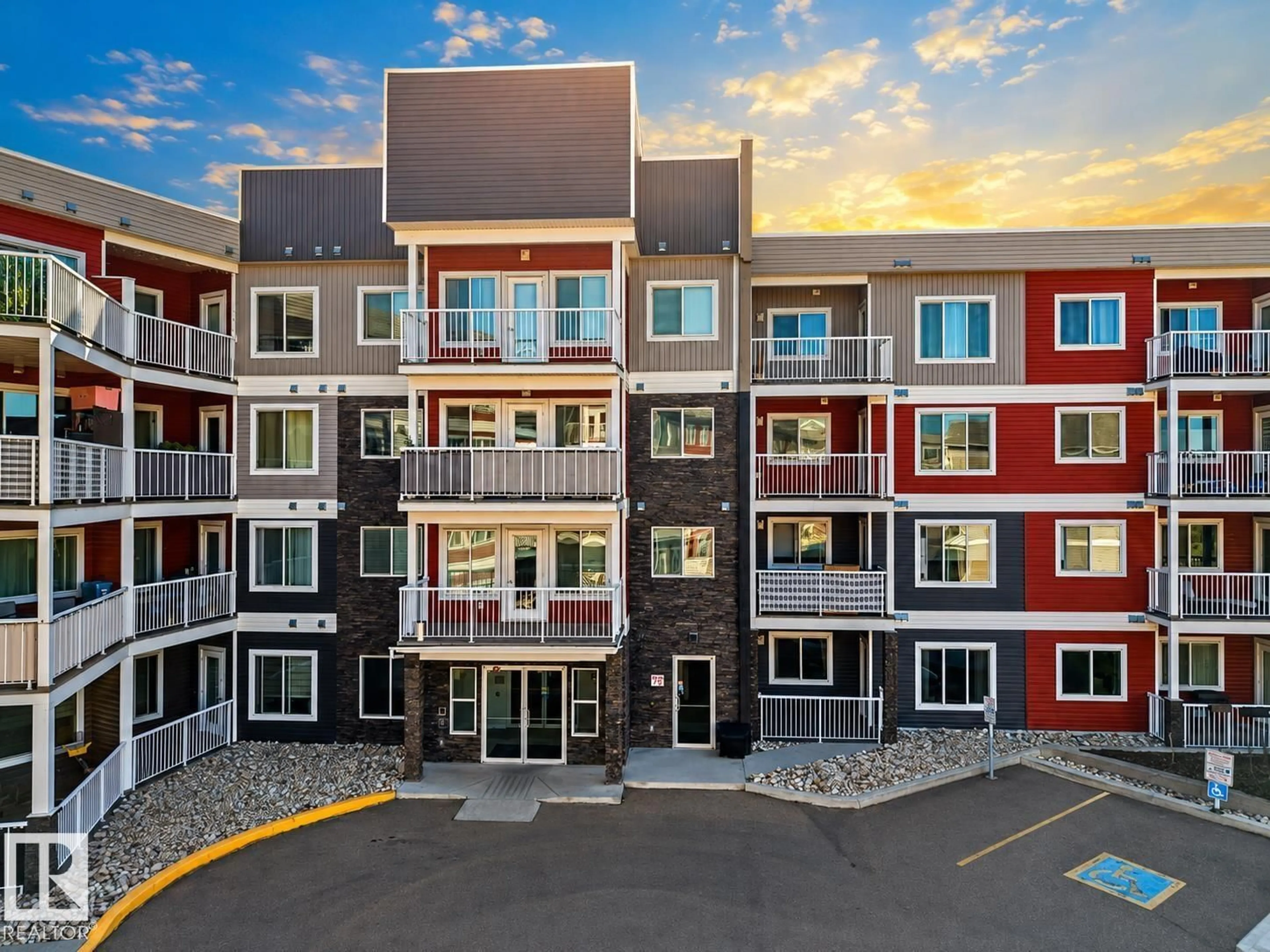 A pic from outside/outdoor area/front of a property/back of a property/a pic from drone, building for #151 - 1818 RUTHERFORD RD, Edmonton Alberta T6W2K6