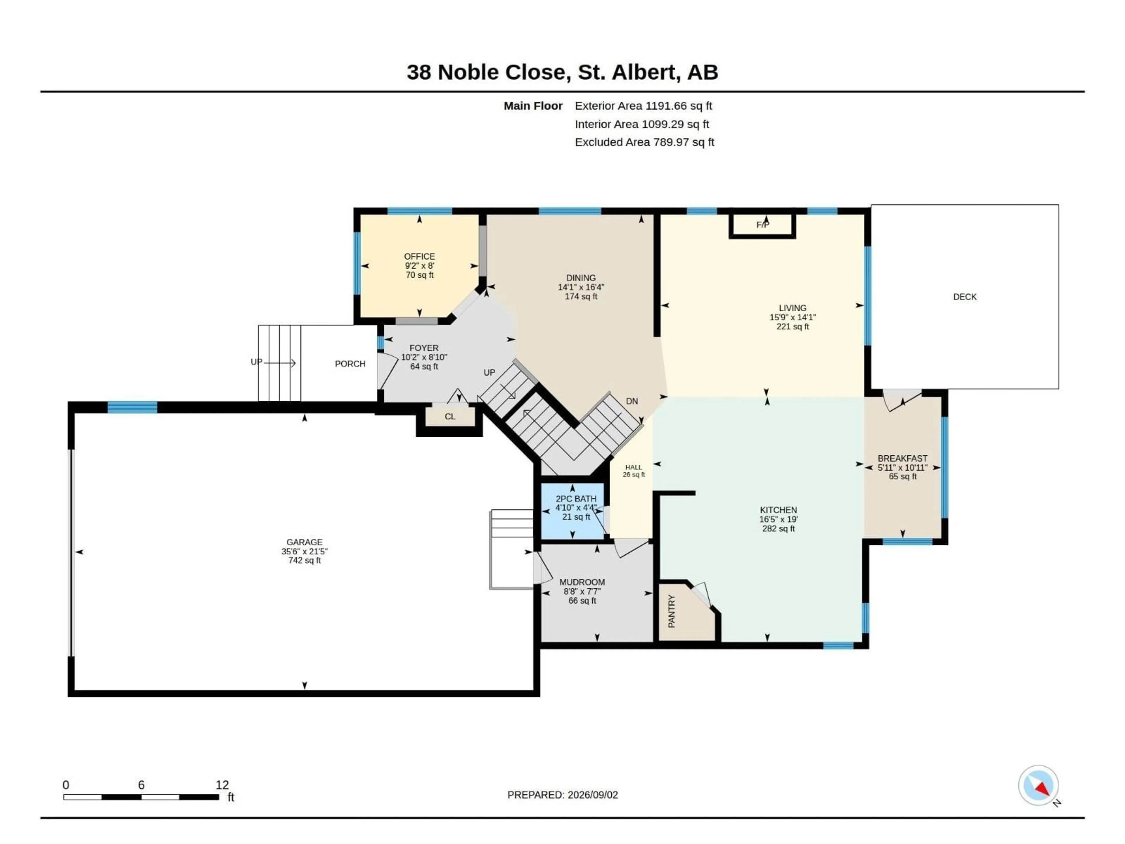 Floor plan for 38 NOBLE CL, St. Albert Alberta T8N4C1