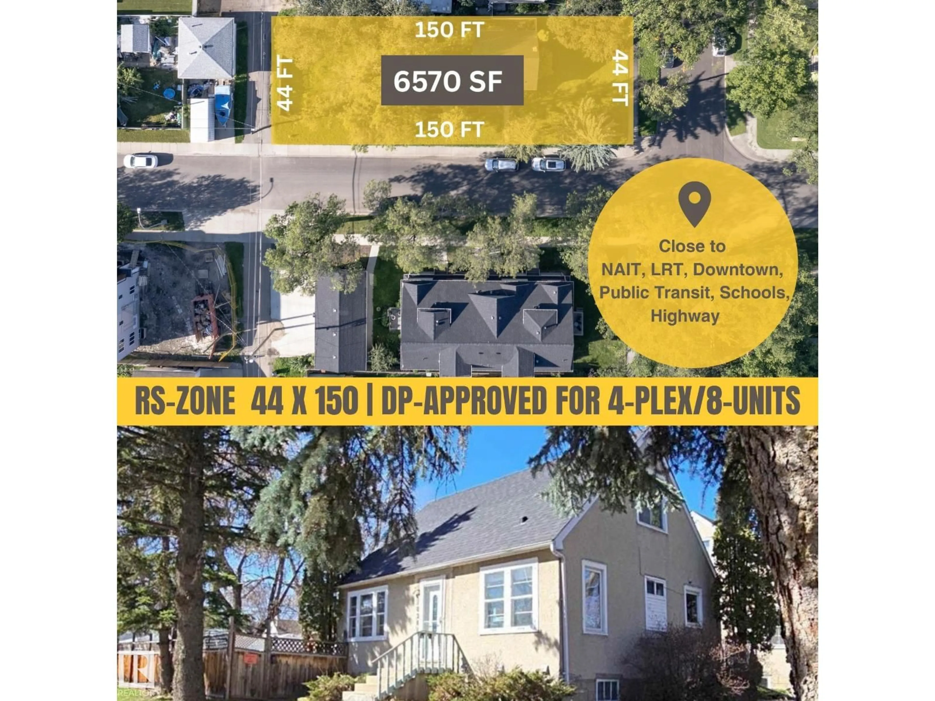 A pic from outside/outdoor area/front of a property/back of a property/a pic from drone, street for 10204 123 AV, Edmonton Alberta T5G0V6