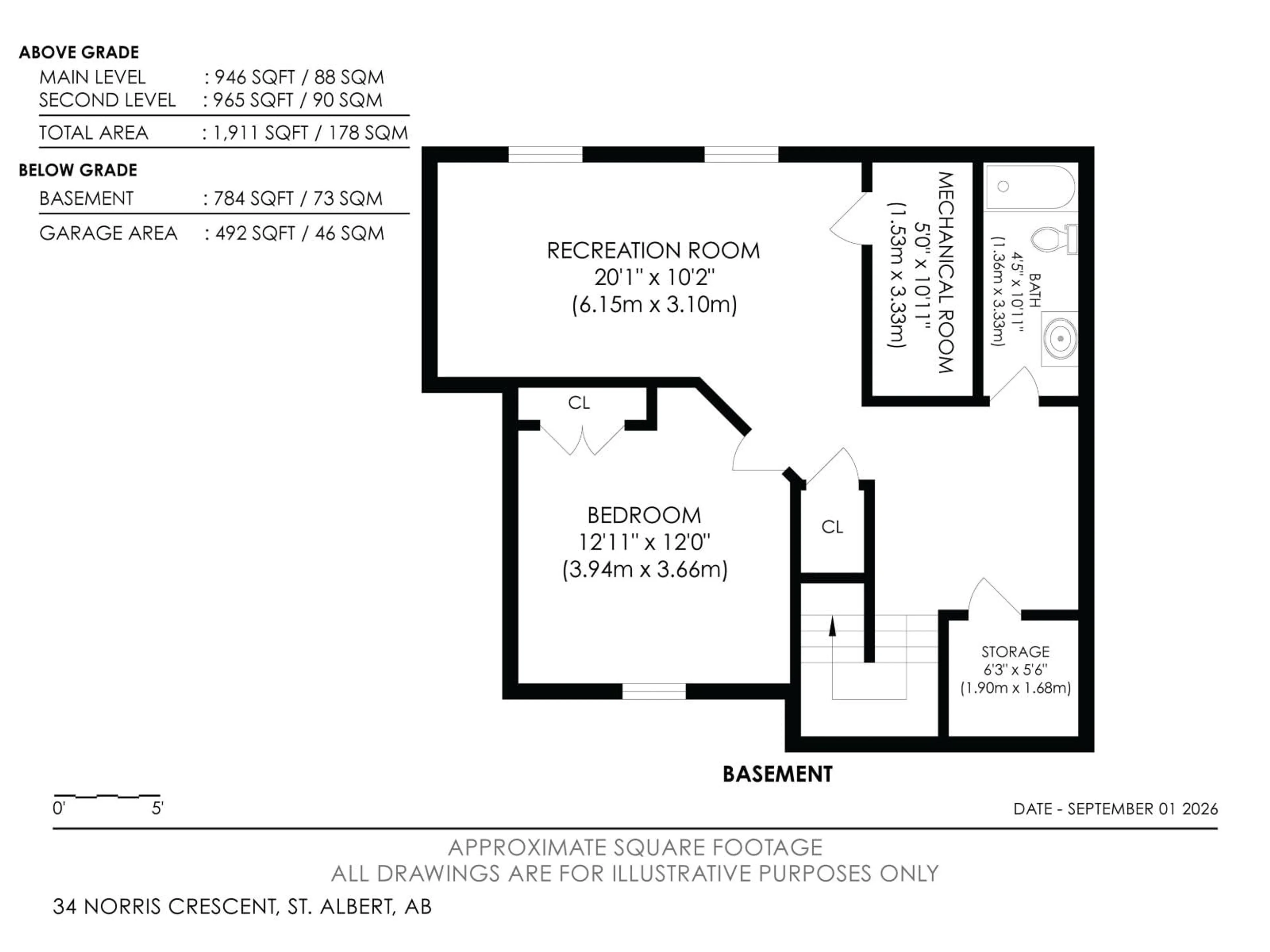 Floor plan for 34 NORRIS CR, St. Albert Alberta T8N7M4