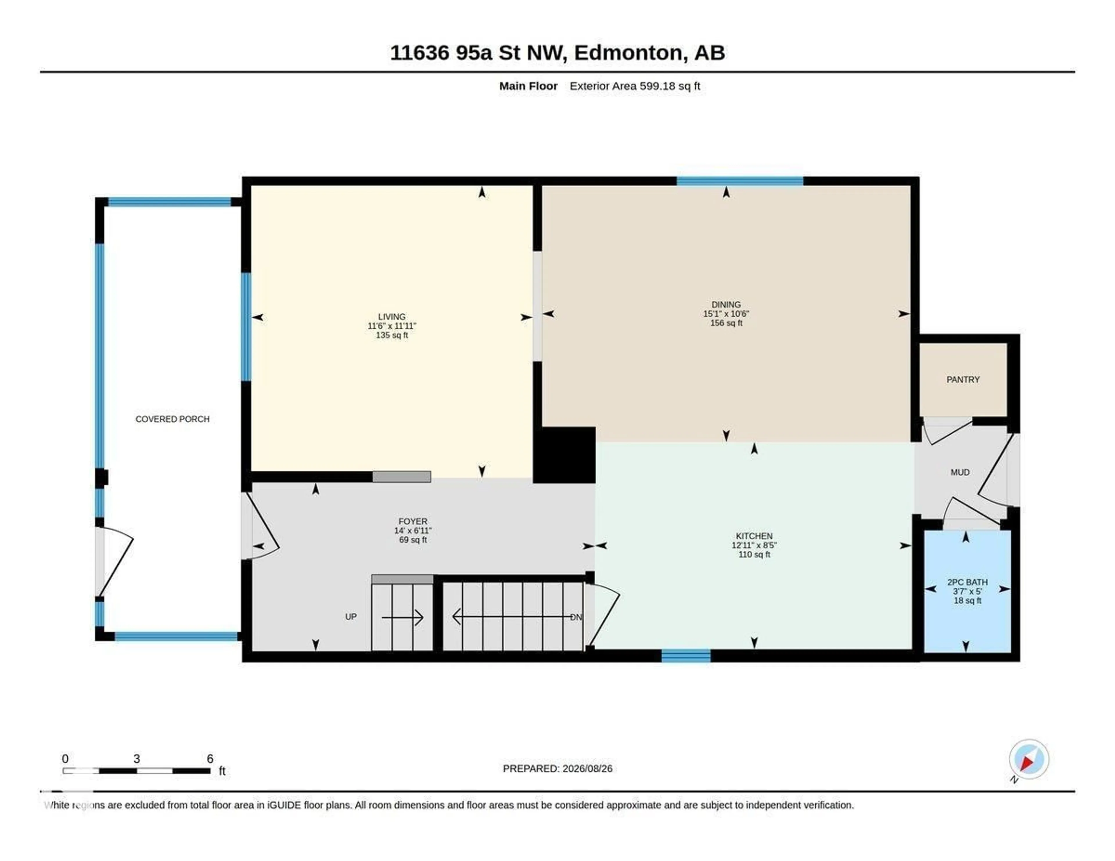 Floor plan for NW - 11636 95A ST, Edmonton Alberta T5G1P8