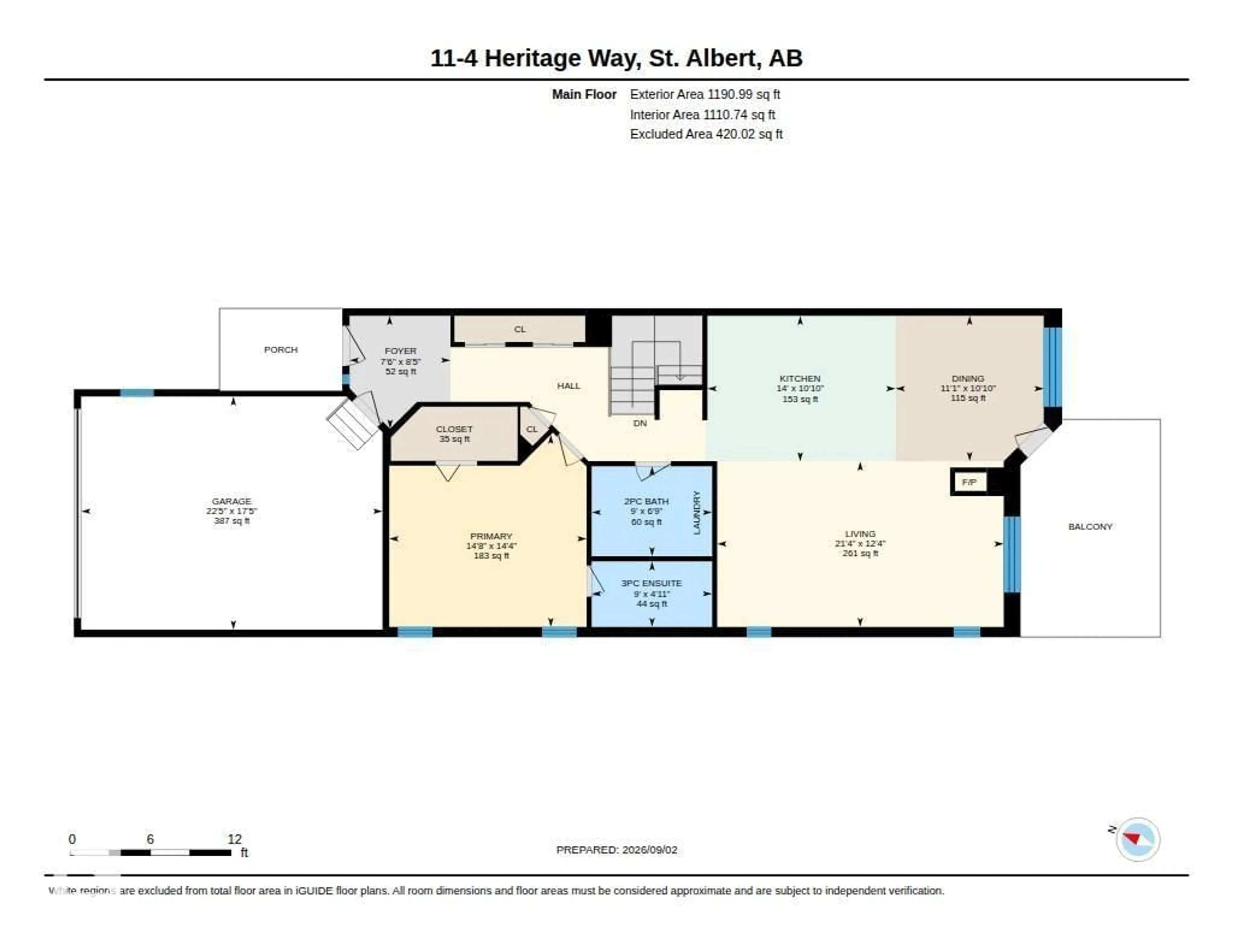 Floor plan for 4 - 11 HERITAGE WY, St. Albert Alberta T8N6W3