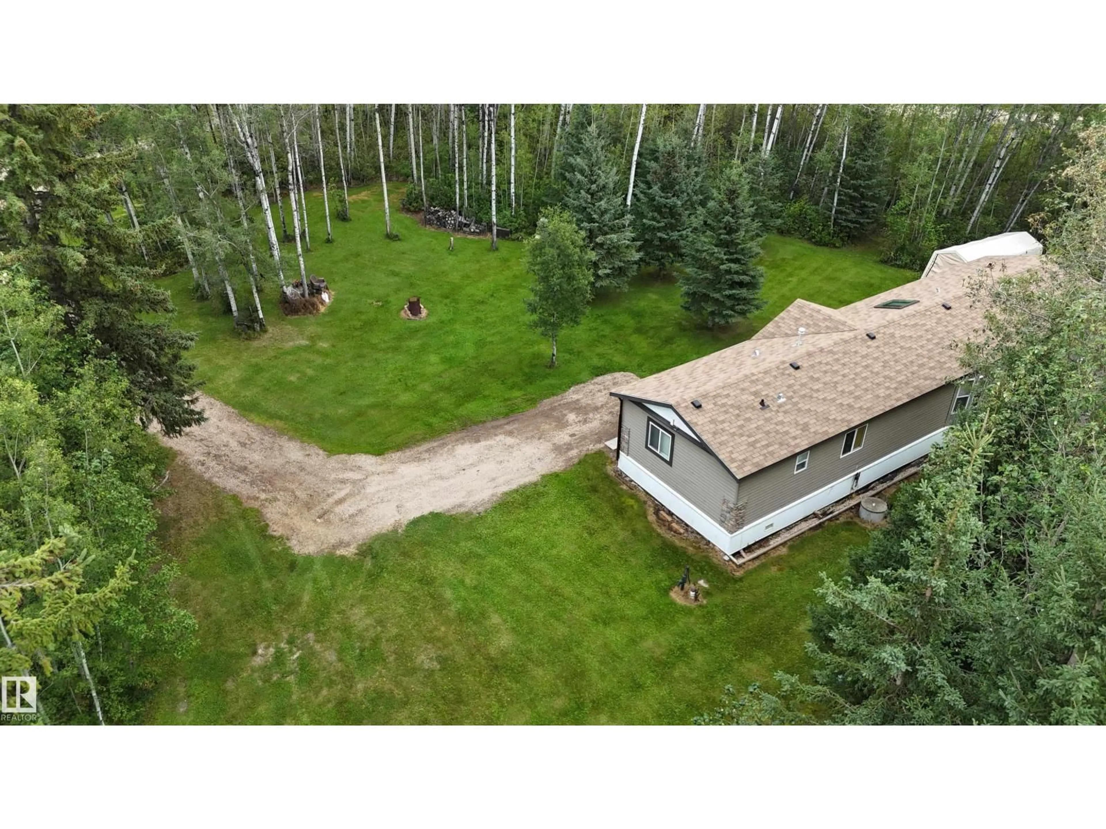 A pic from outside/outdoor area/front of a property/back of a property/a pic from drone, forest/trees view for 49214 RR 53, Rural Brazeau County Alberta T0C1W0