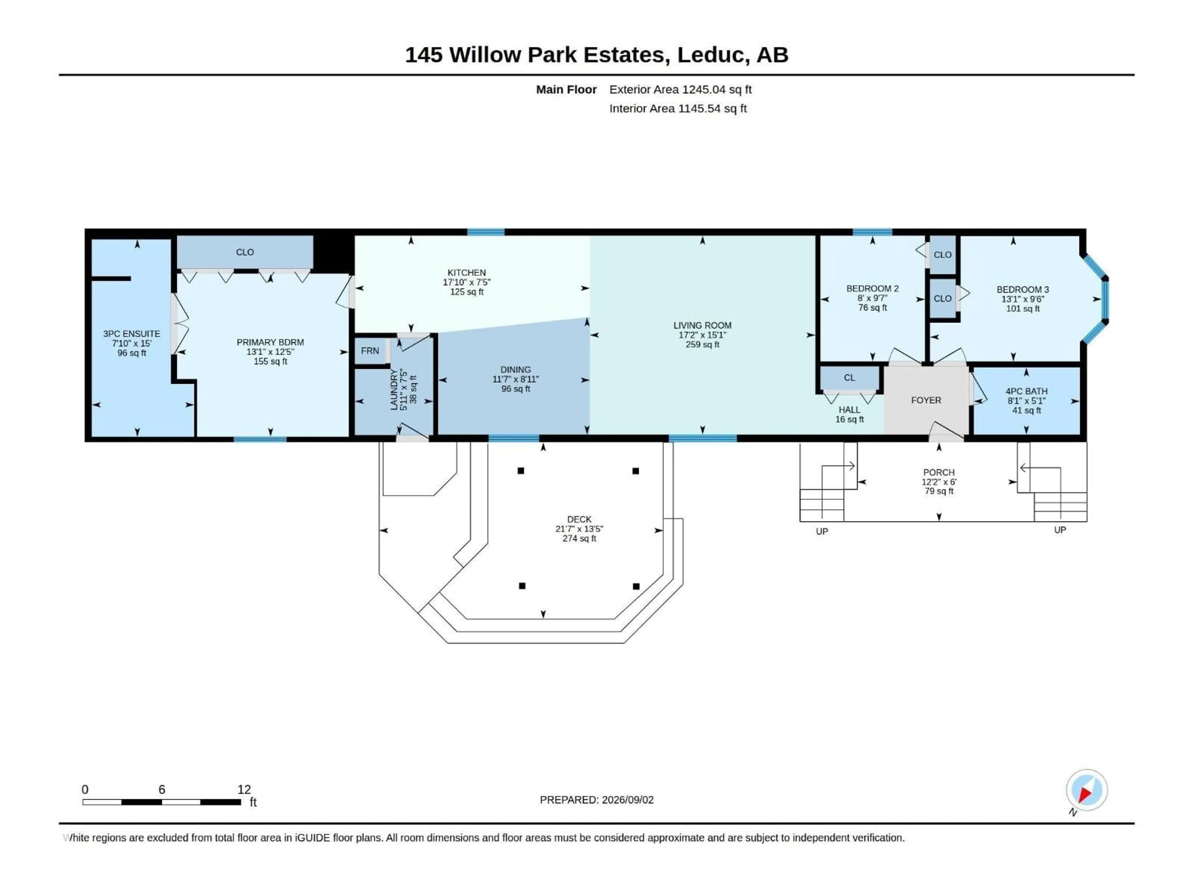 Floor plan for 145 WILLOW PARK ESTATE, Leduc Alberta T9E6J7
