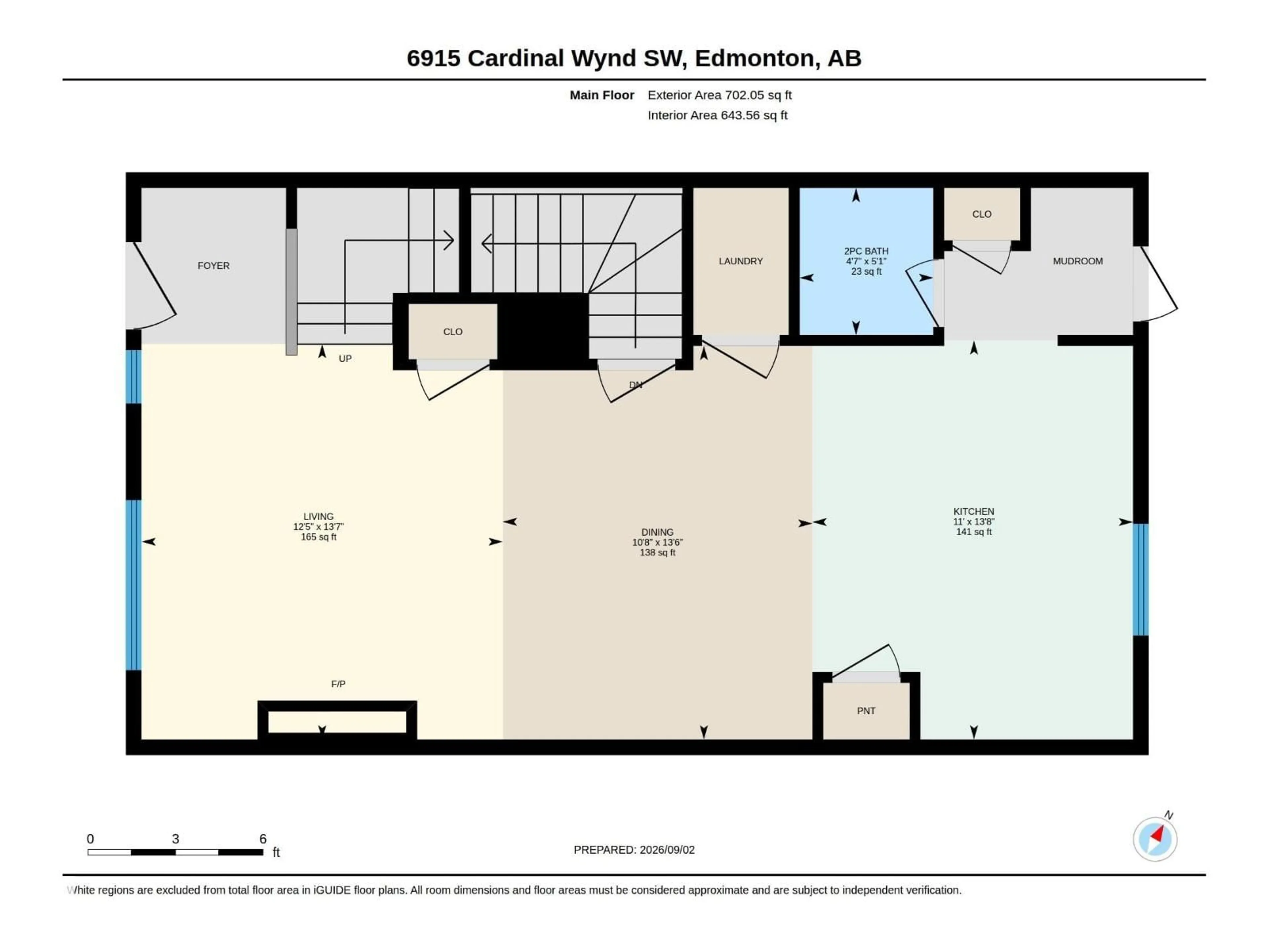 Floor plan for 6915 CARDINAL WD, Edmonton Alberta T6W2Y4