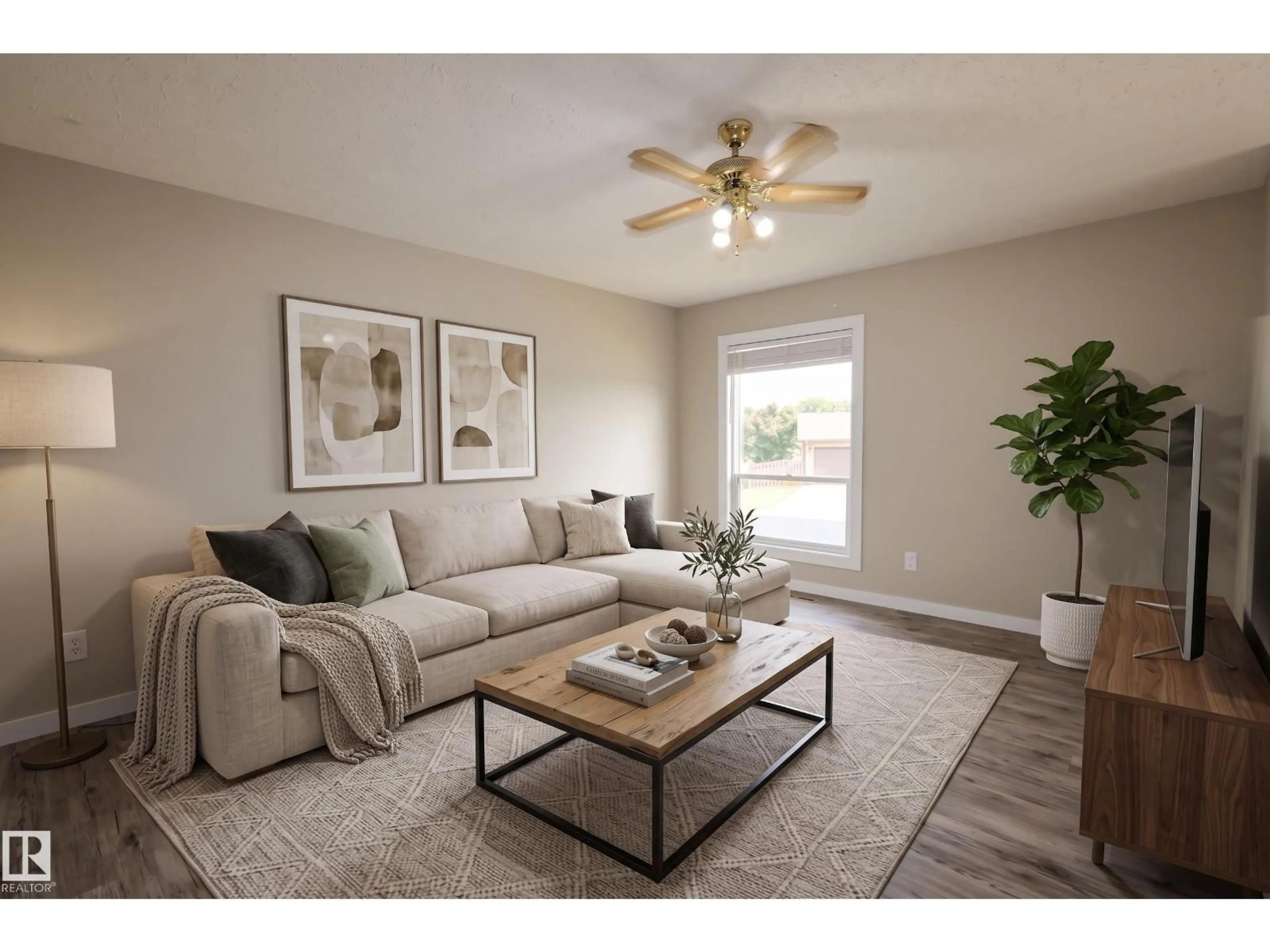 Living room with furniture, unknown for 9704 104 ST, Morinville Alberta T8R1C8